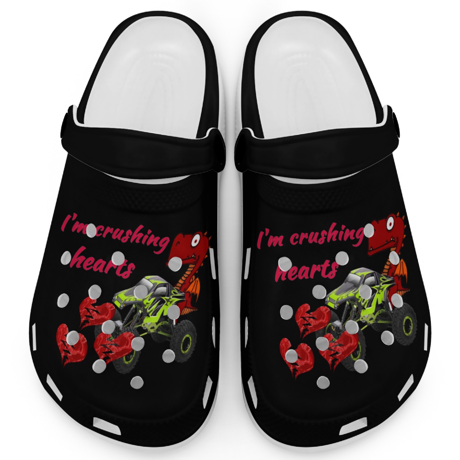 i crush hearts truck boys valentines day Clogs