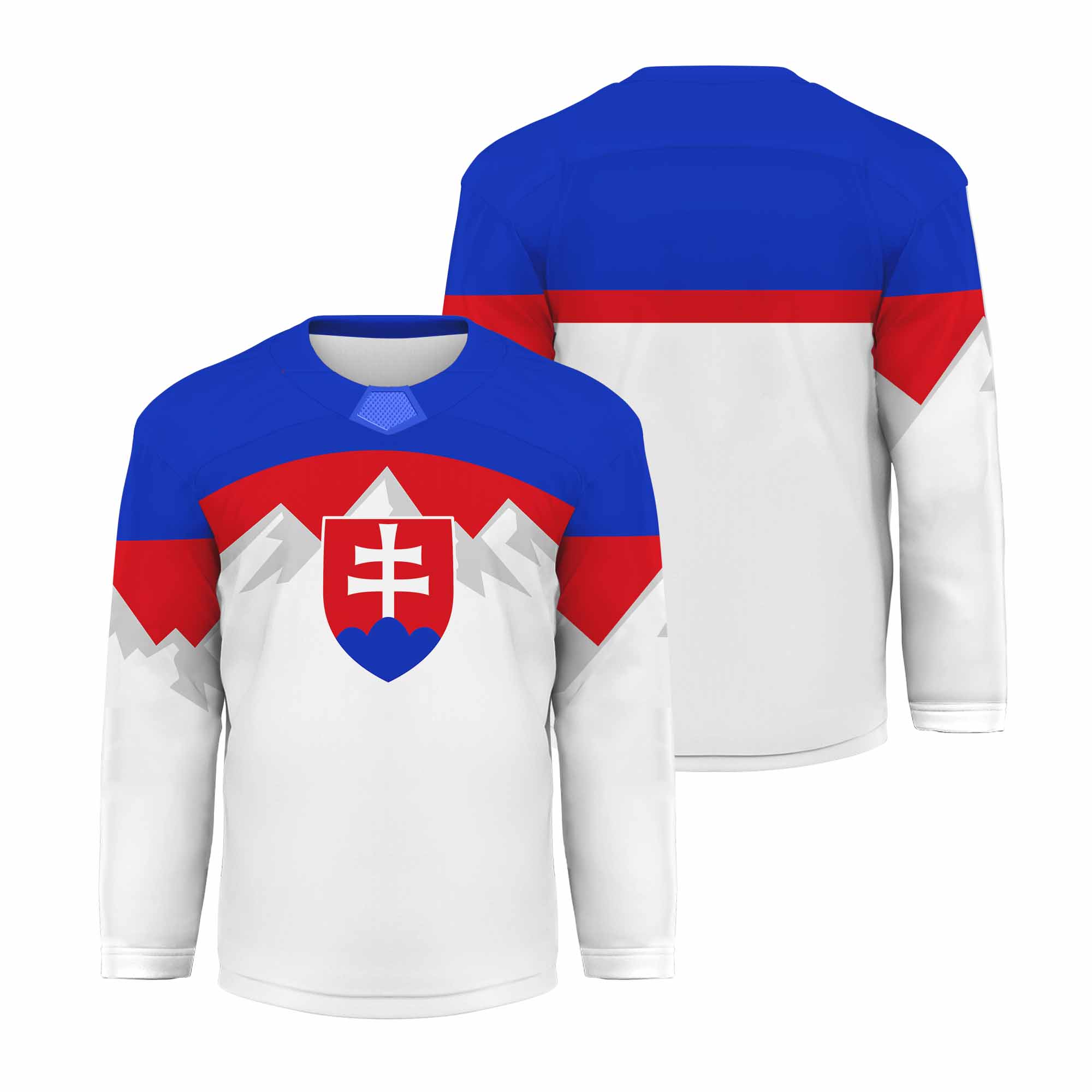Men's Teal Slovakia Hockey Jersey 2026 IIHF Olympics Replica White