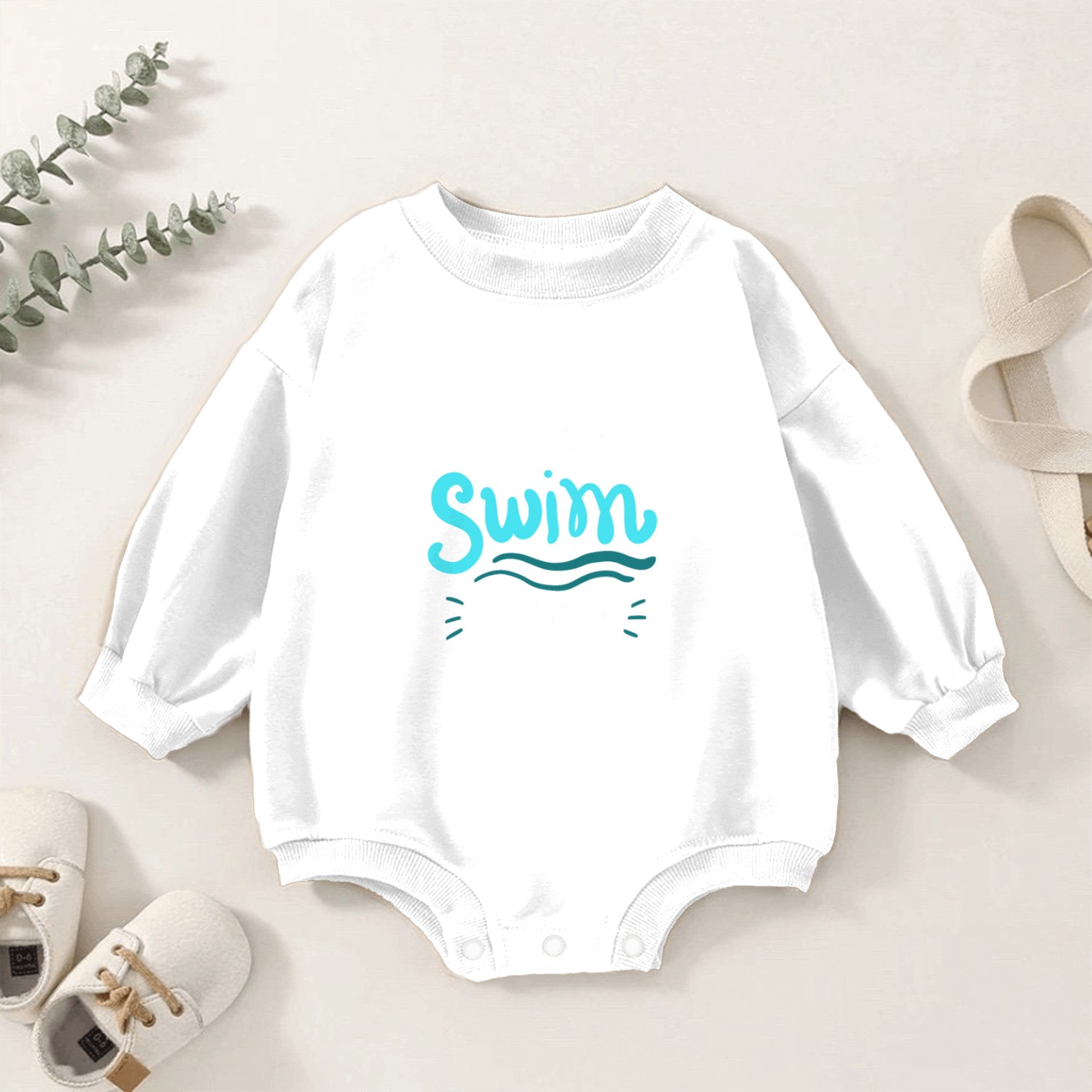 Eat Sleep Swim Repeat Swimmer Baby Romper Sweatshirts