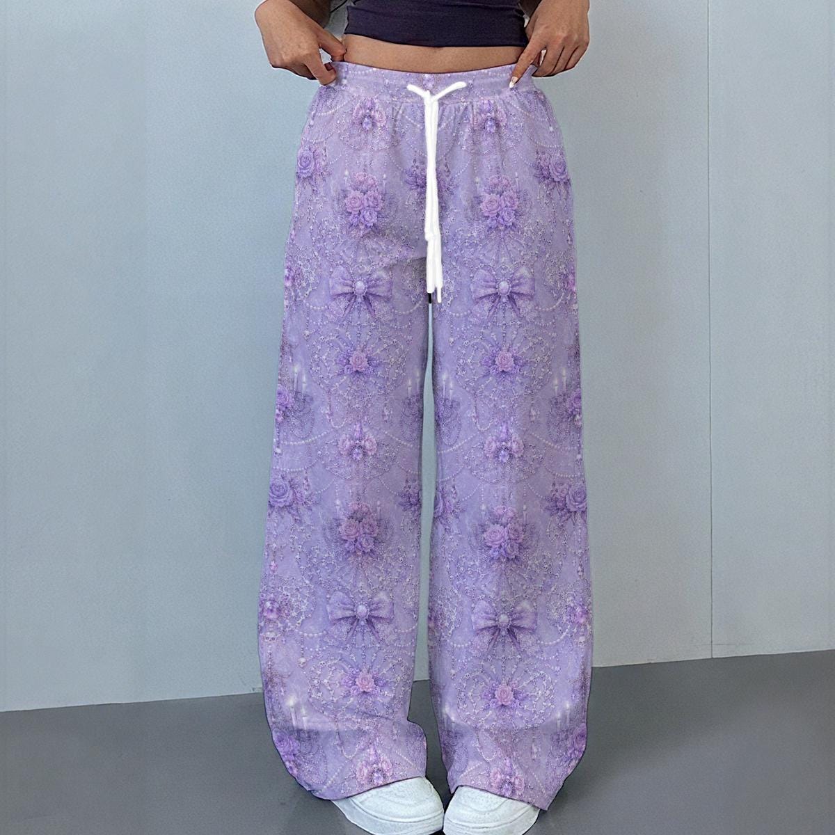 Bone Lace | Pastel Goth Collection | Women's Casual Pants