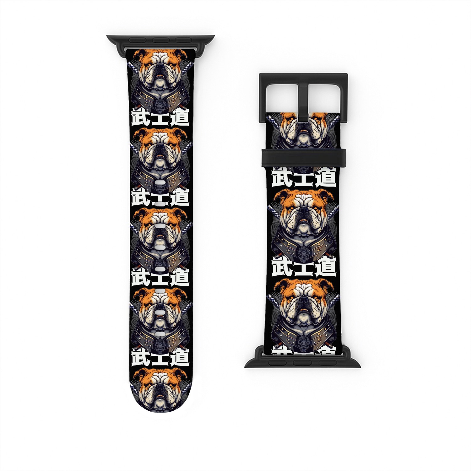 Japanese Samurai Bushido Bulldog Katana Pet Dog Watch Bands For Apple Watch