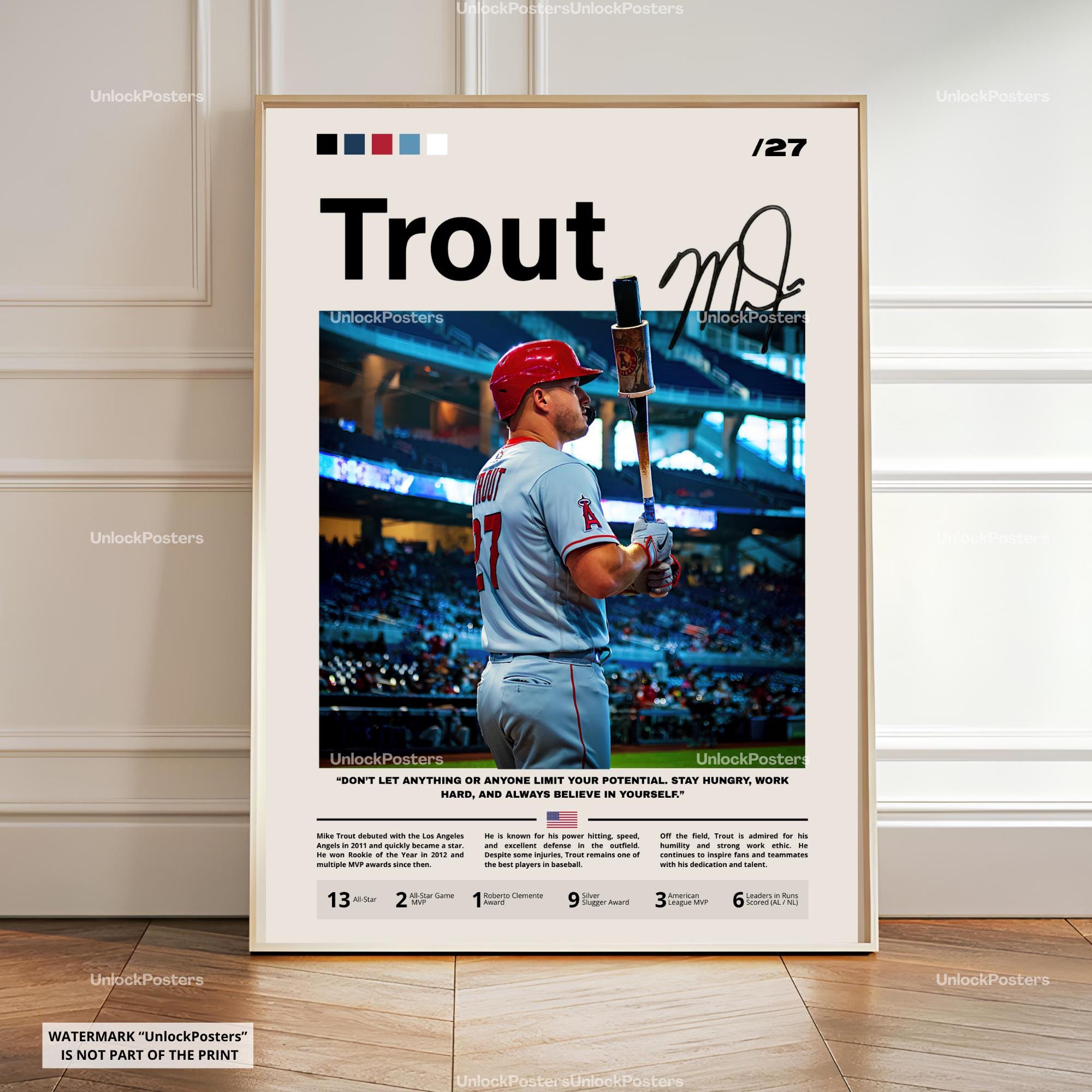 Mike Trout Poster, Trout Baseball, Baseball Sports Decor, Baseball Artwork, Iconic Poster, Icon Player, PNG, Digital, Gift