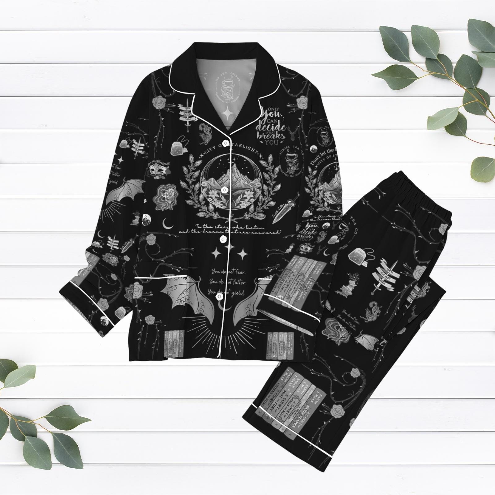 Velaris Acotar Christmas Pajamas, The Night Court Acotar Pajamas, City Of Starlight Holiday Pajamas, Matching Pajamas Set, Book Lovers