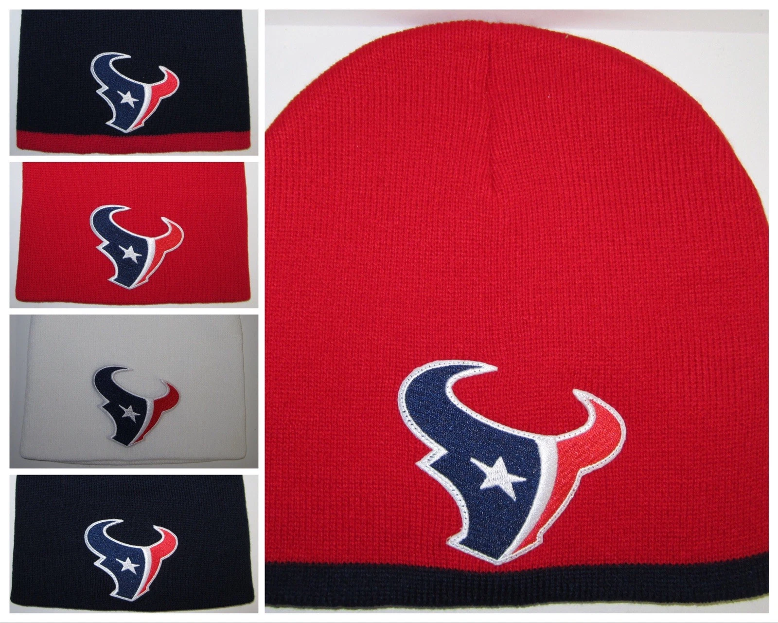 Houston Football Texans Beanie Knit Hat CLASSIC football PATCH/LOGO