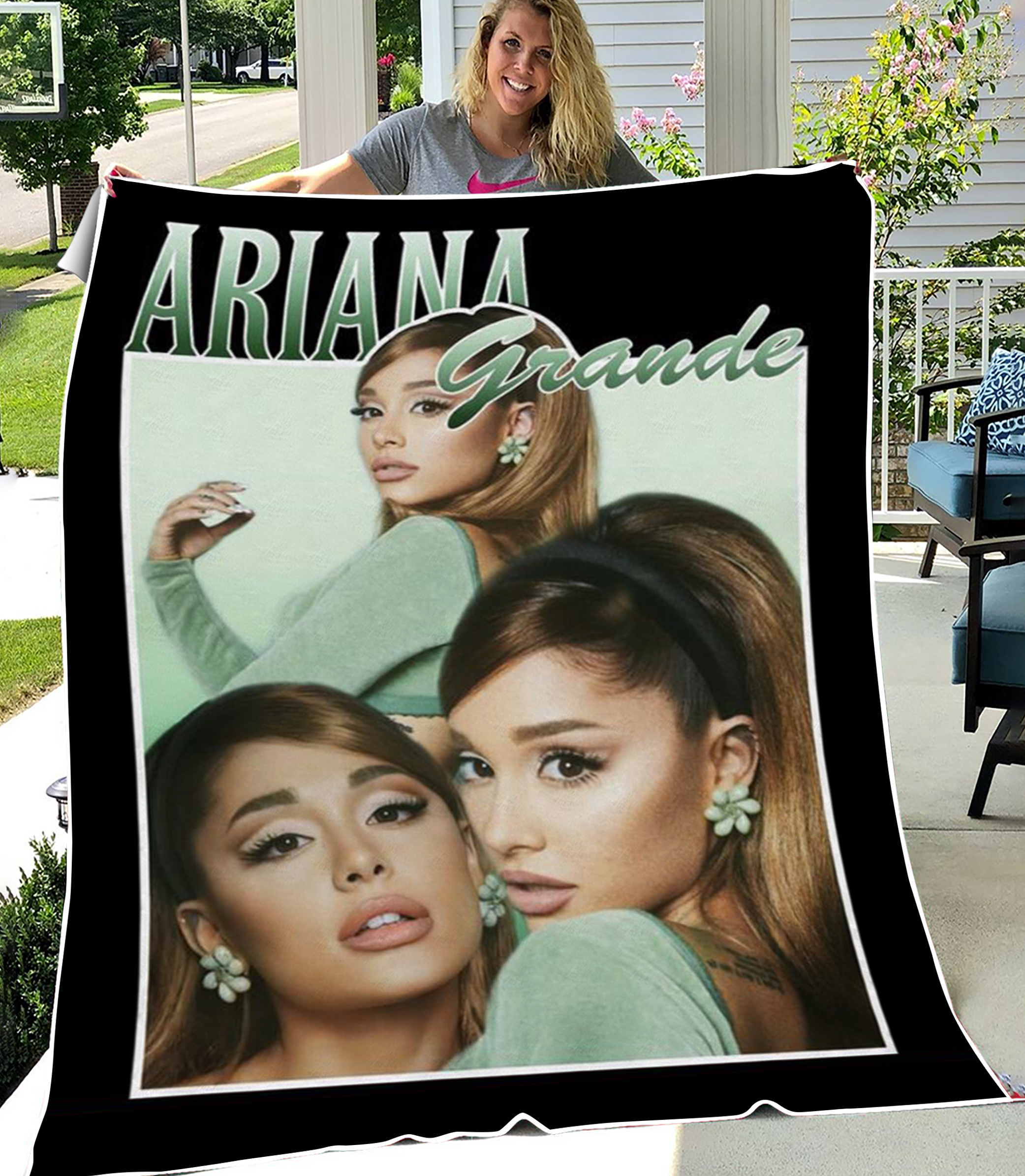 Singer Ariana Fleece Blanket | Gift For Fan