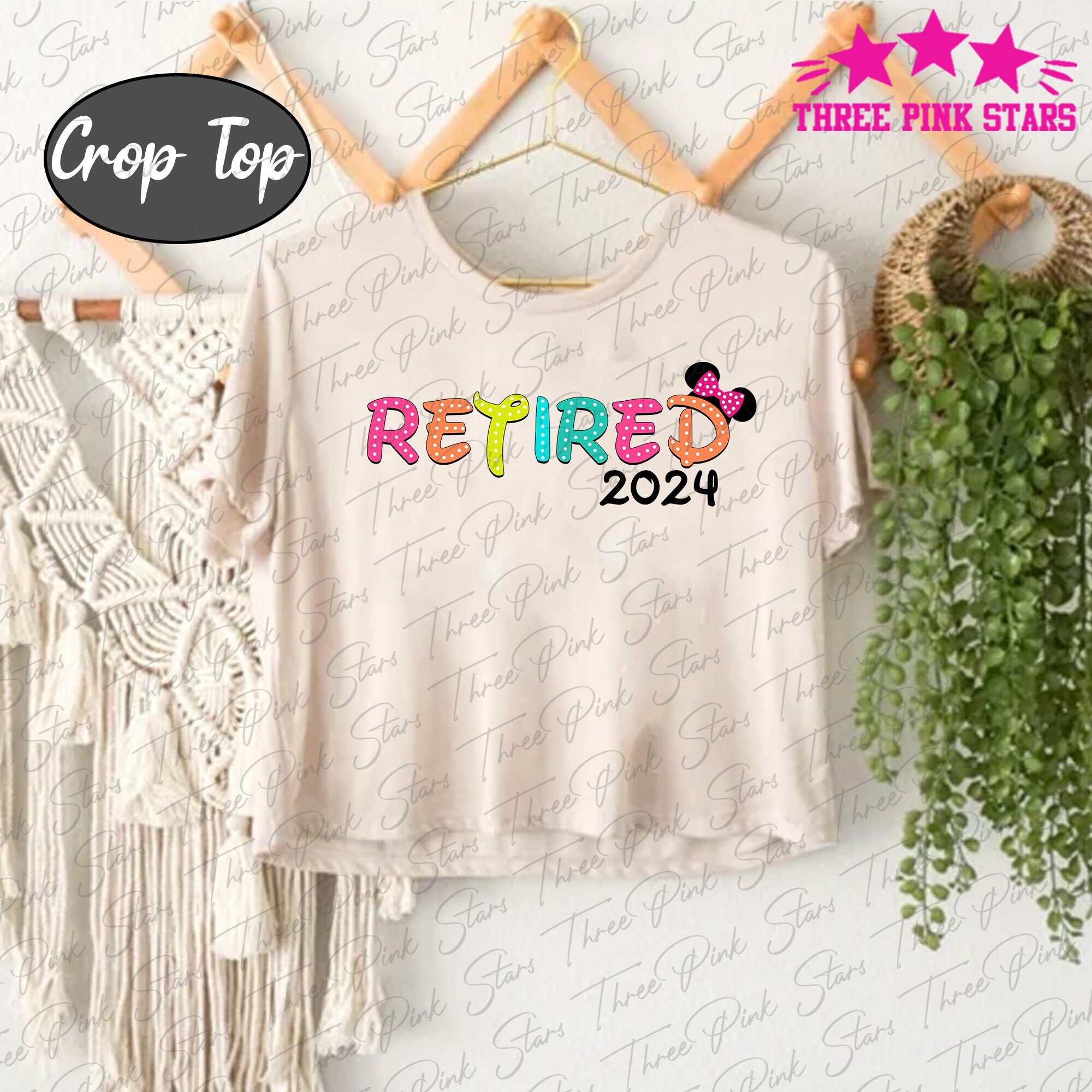 Funny Retired Crop Top, Retirement Gift, Gift for Retired, Retire Party 2024 Crop Tee E5196