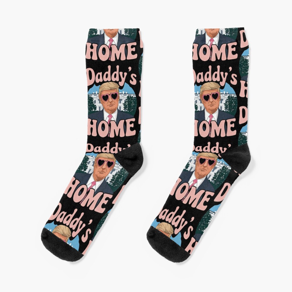 Funny Daddy's Home 2024 Trump wins 47th President whitehouse , liberal tears funny parody Socks