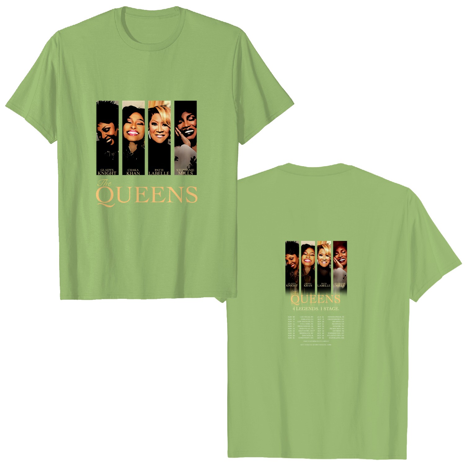 Queens Tour Double Sided T-Shirt, Unisex Music Legends Tee