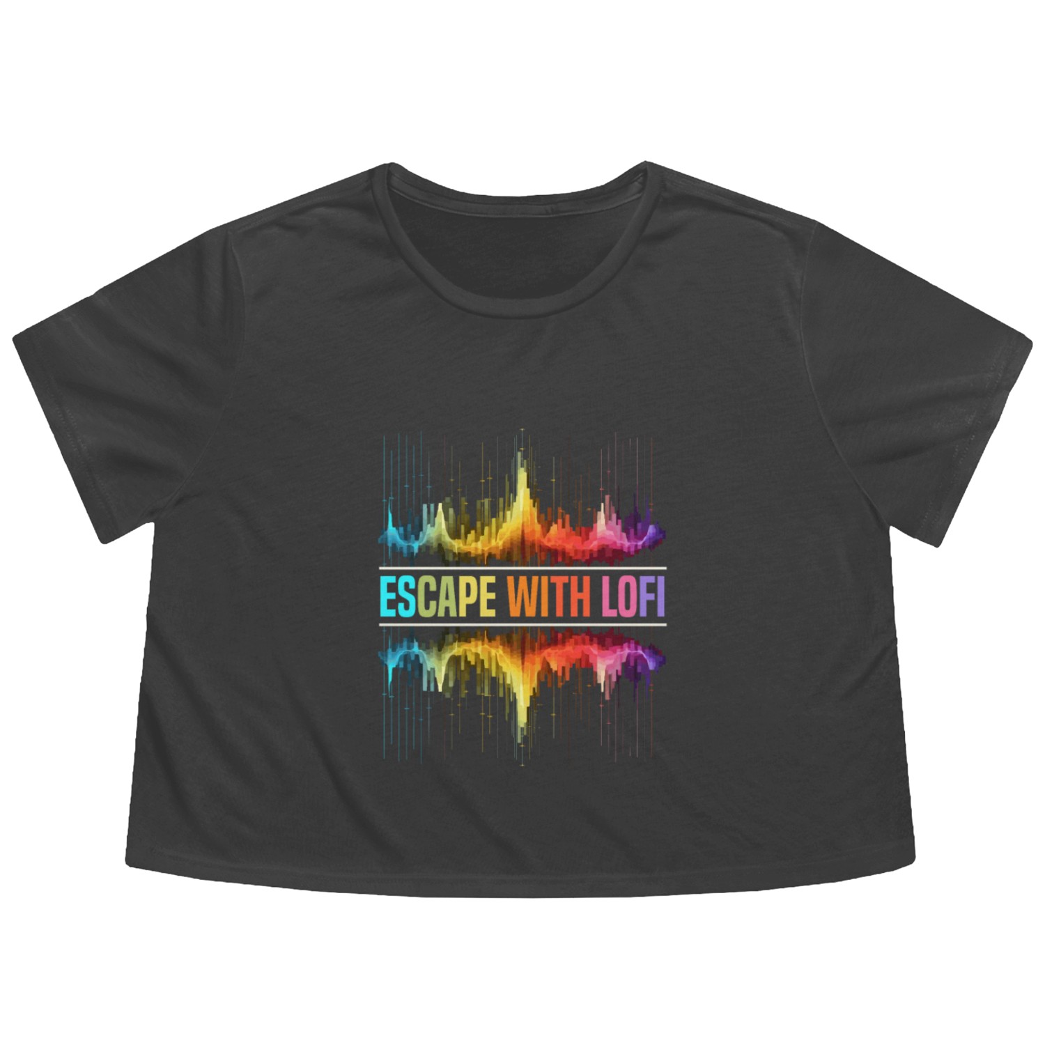 Lofi Music Lover Low Fidelity Japanese Aesthetic Flowy Cropped Tees
