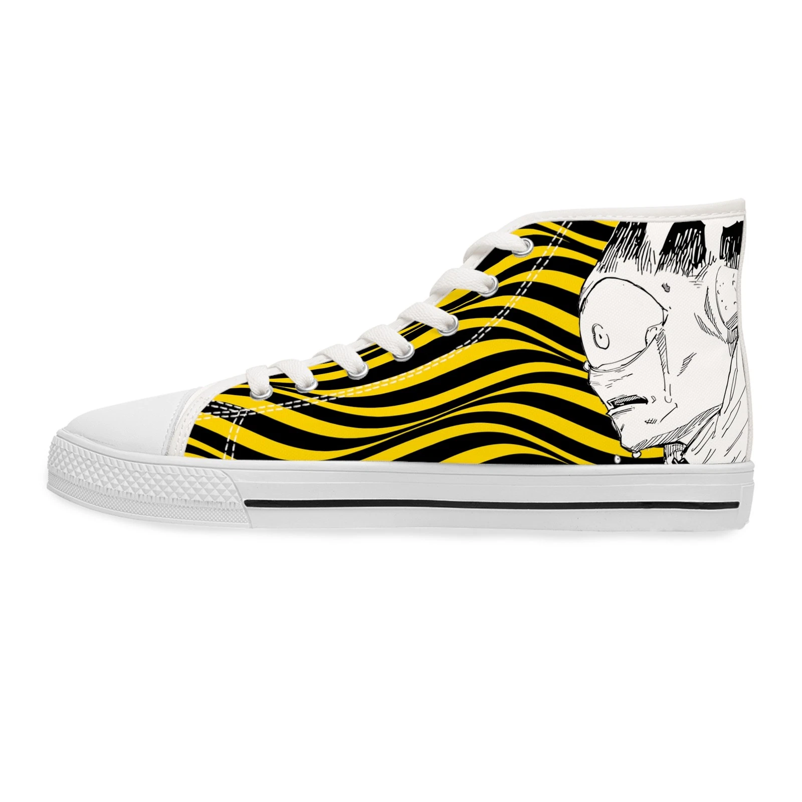 Yellow Women High Top Sneakers Shoes JJK anime manga jogo fan art Cursed Spirit