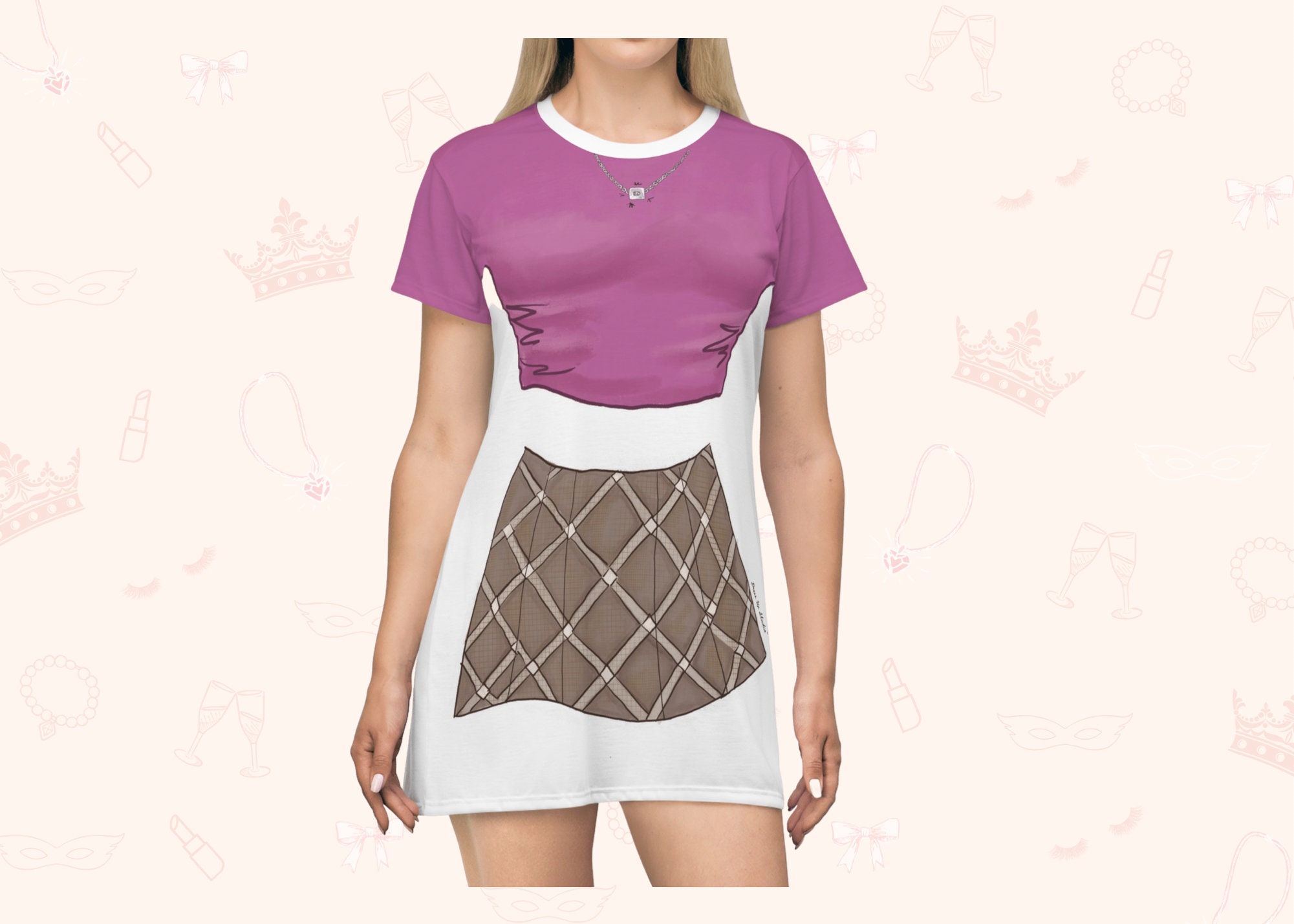 Toaster Strudel T-Shirt Dress, Fun Costume Loungewear