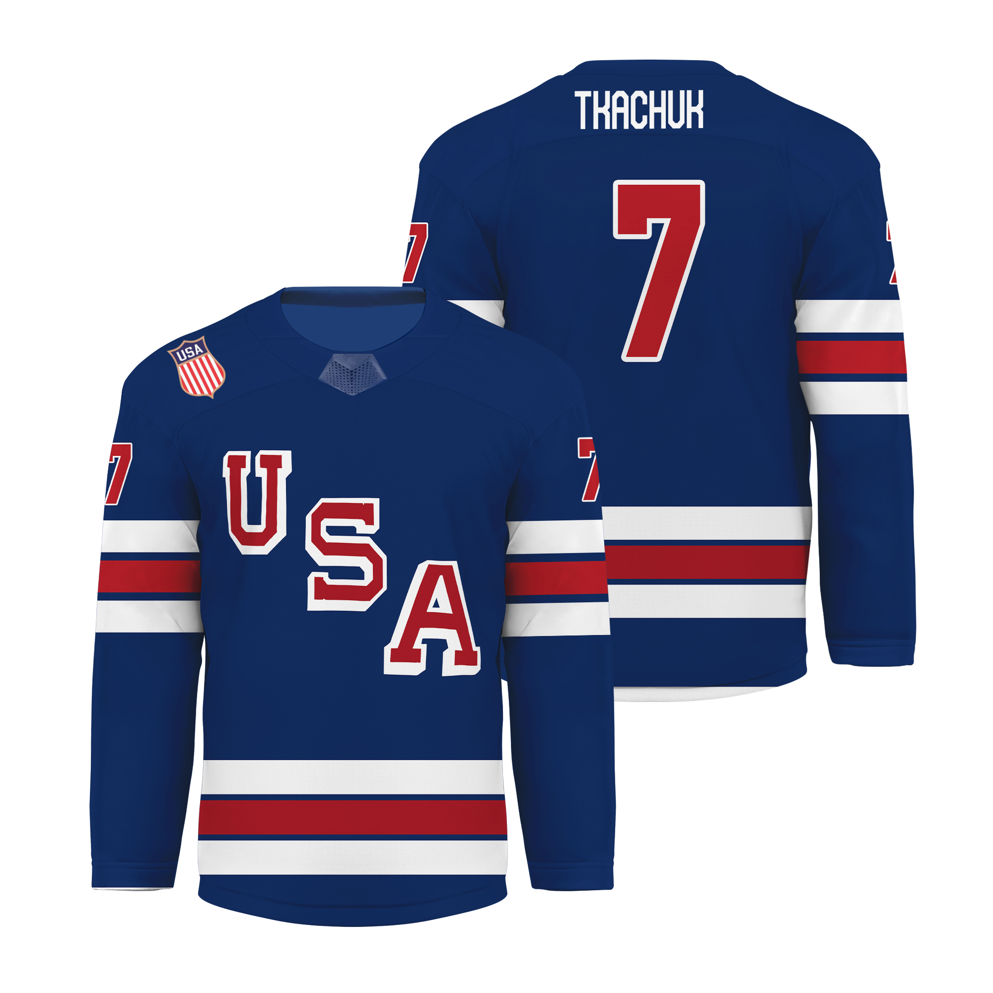 Men's #7 Tkachuk Royal 2026 Home Hockey Jersey Sz S-6XL