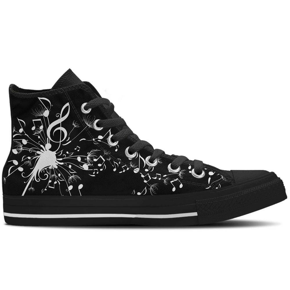 High Top Sneaker with Music Symbols Melodious