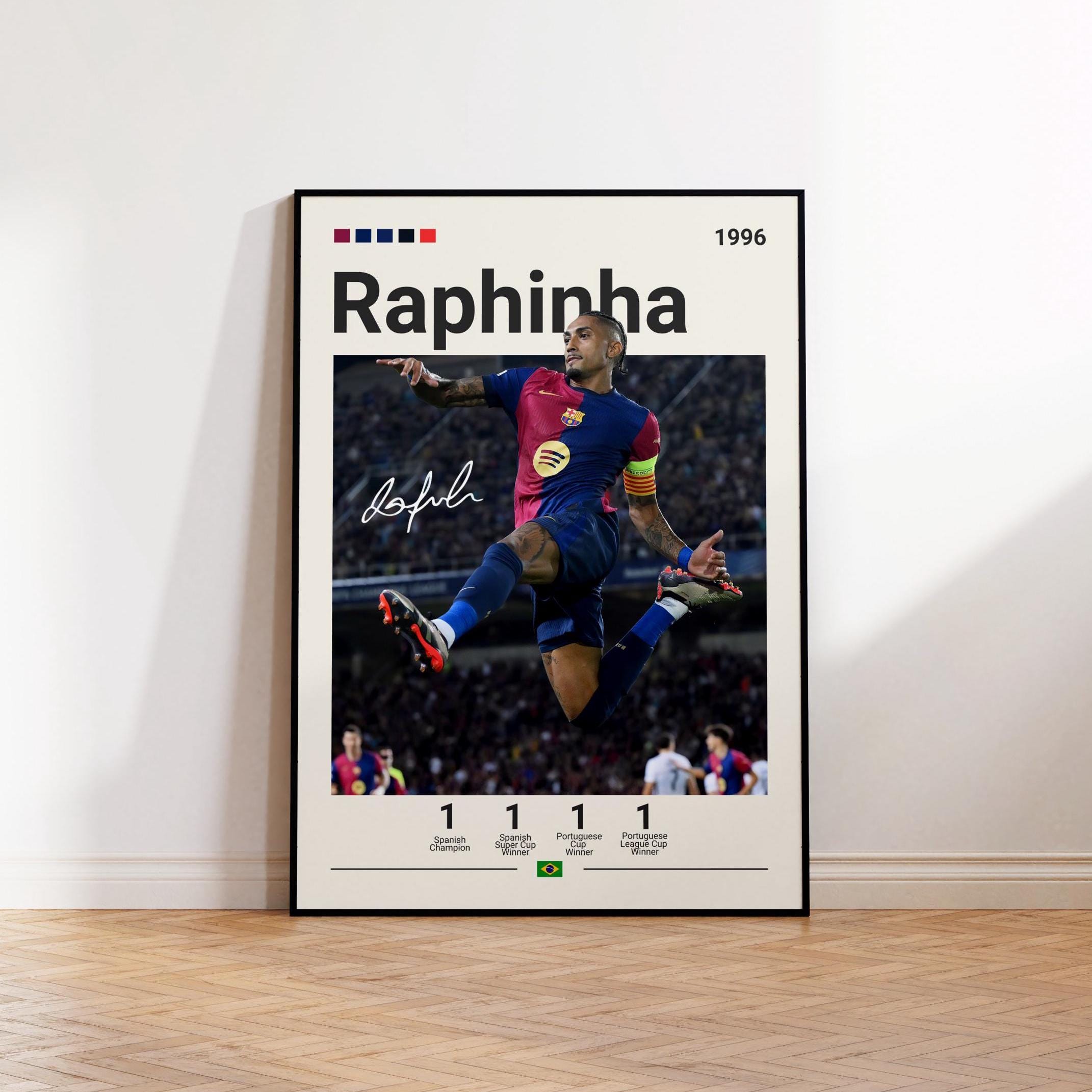 Raphinha Poster, Barca Print, Raphinha Fan Gift, Soccer Gifts, Football Player Poster, Soccer Wall Art, Sports Bedroom Print, Barca Wall Art