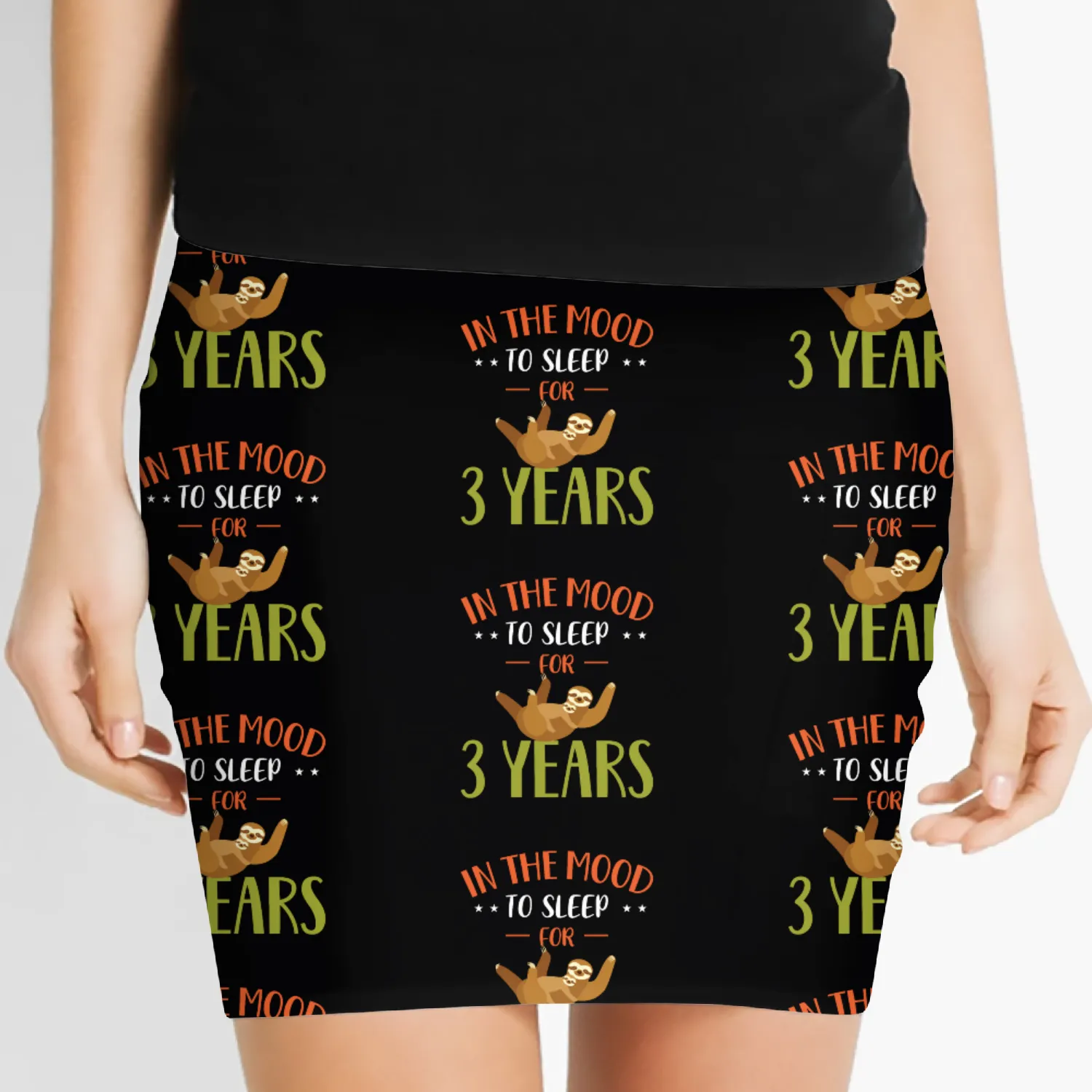 Sloth Sloths, Sleeping, Three, Years Women's Mini Skirts
