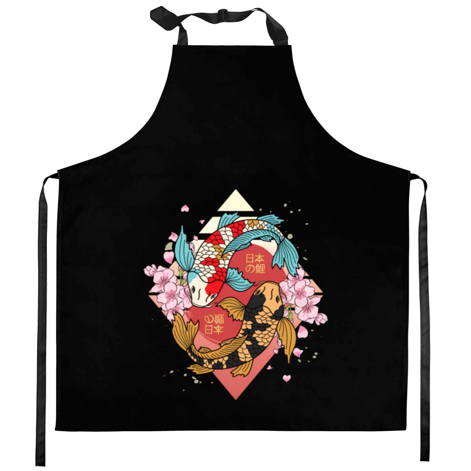 Kawaii Cherry Blossom Koi Fish Japanese Sakura Kitchen Aprons