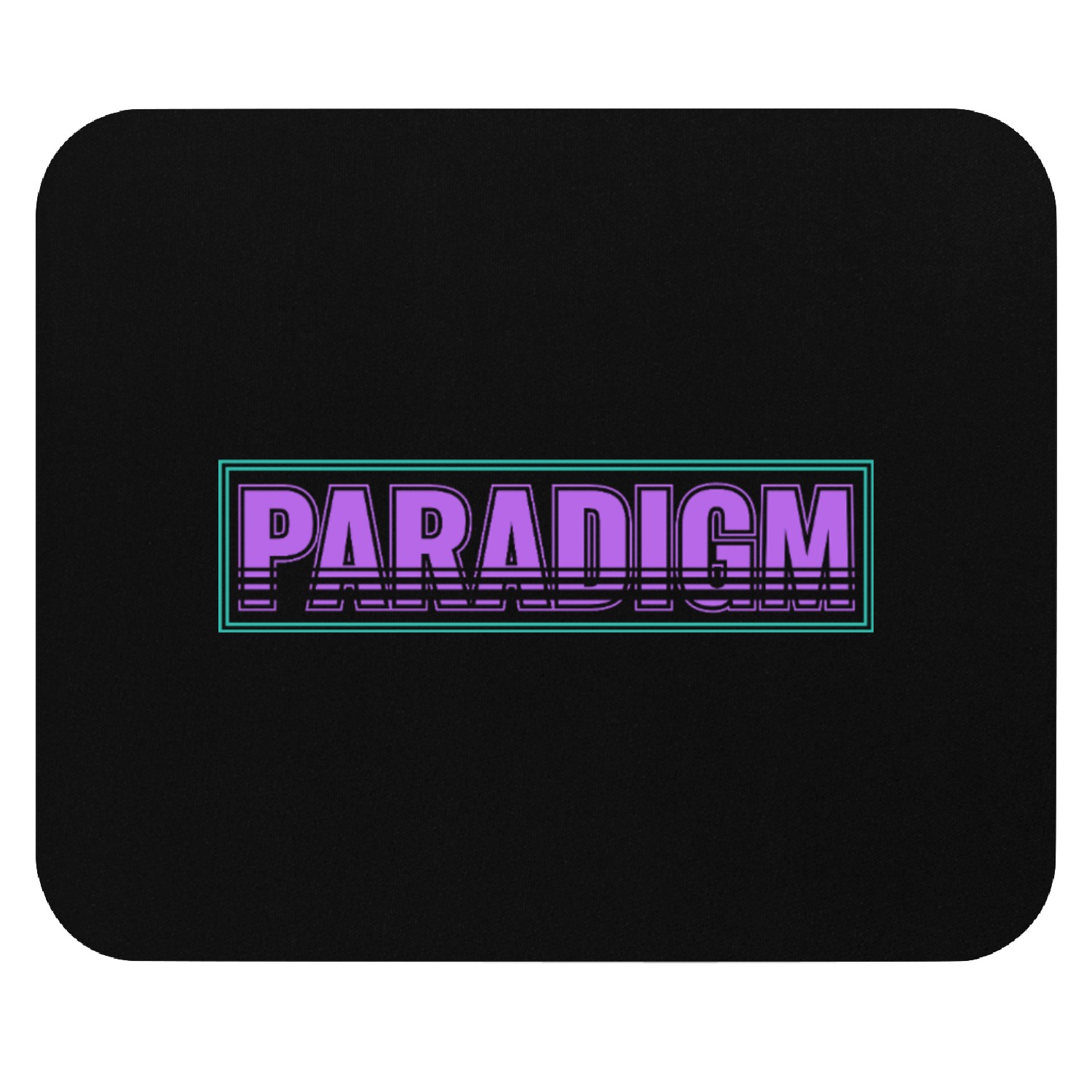 Neon Retro Paradigm Text Design Mouse Pads