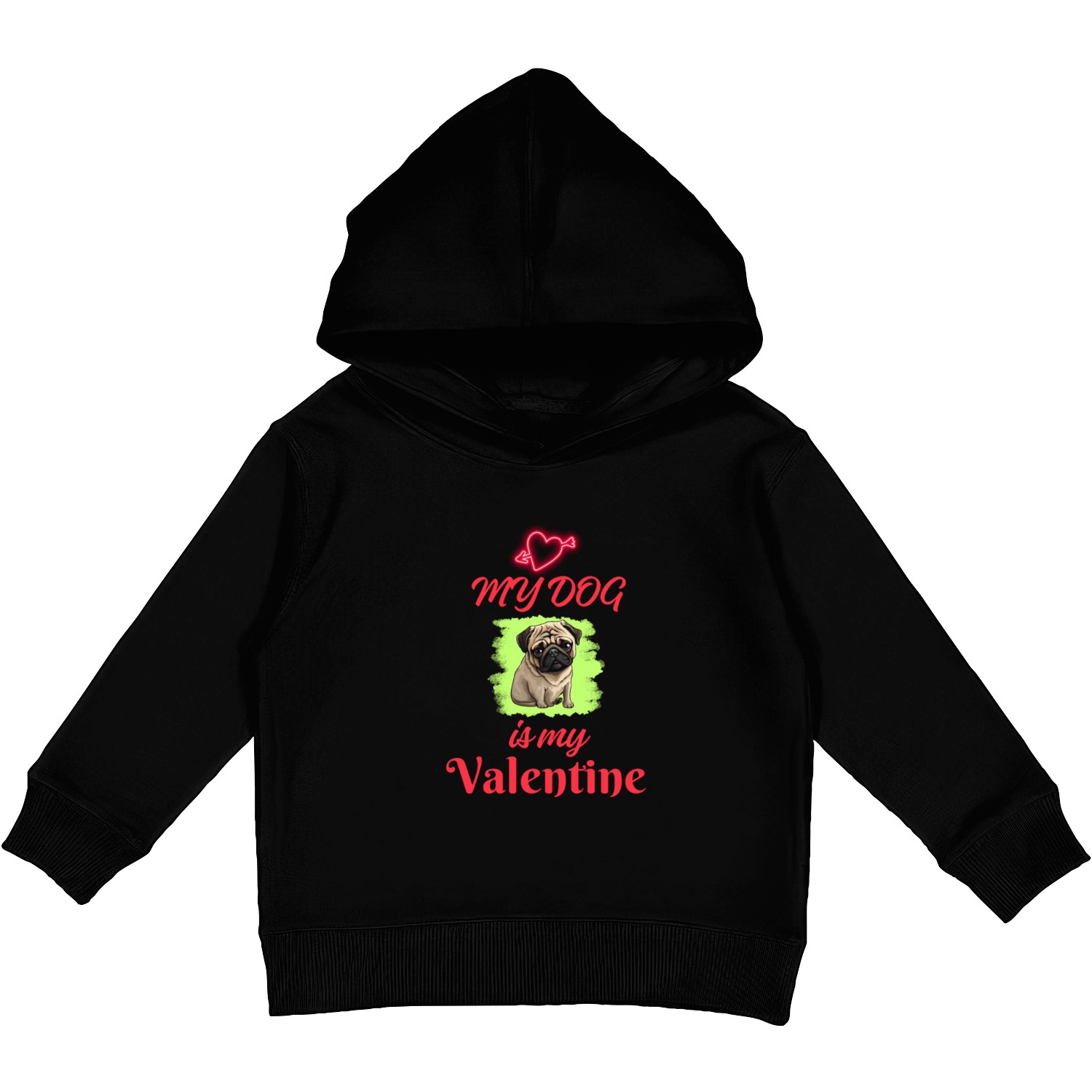 My Dog is my Valentine (Valentine's Day Gift) Kids Pullover Hoodies