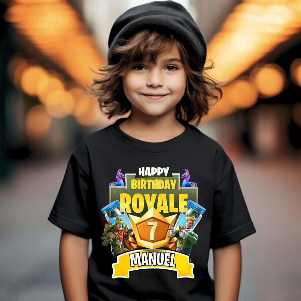 Custom Kids Birthday Shirt Video Game Theme for Boys Family Matching For-Nite Birthday Tee Fort Gift Nite Birthday Boy Shirt Level