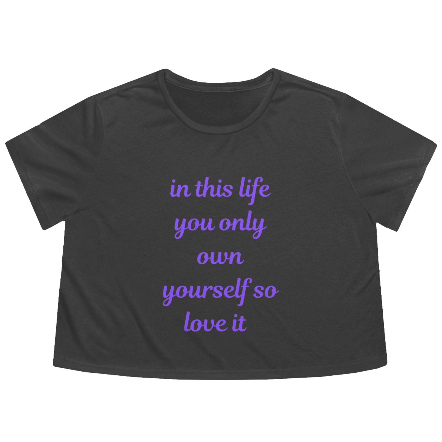 Bold Positive Quote Flowy Cropped Tees for Mindful Souls