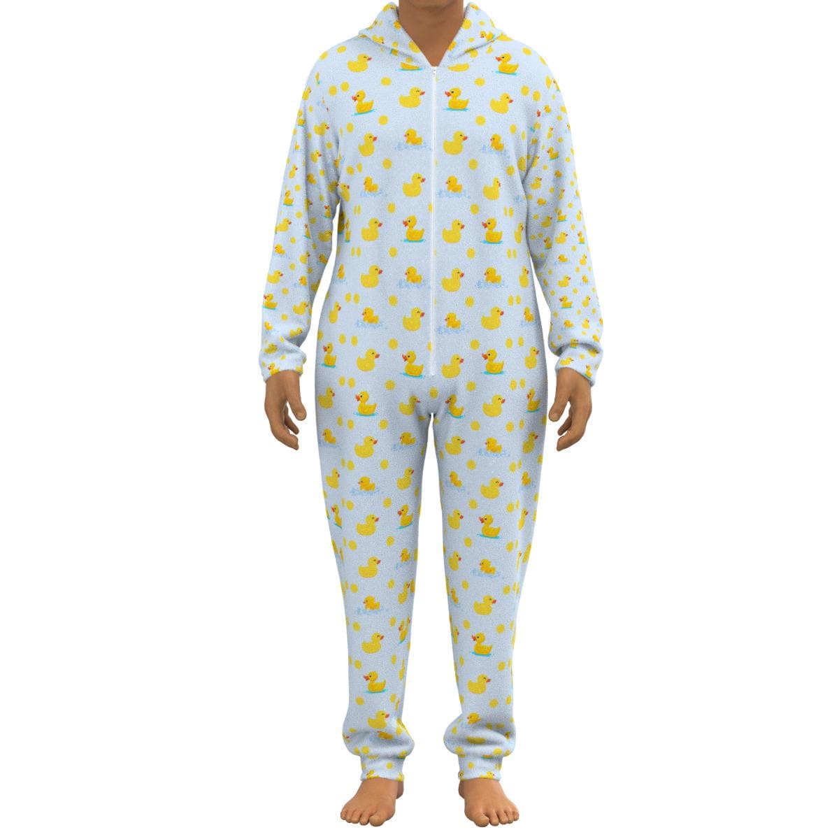 Duck Design Plush Hooded Jumpsuit