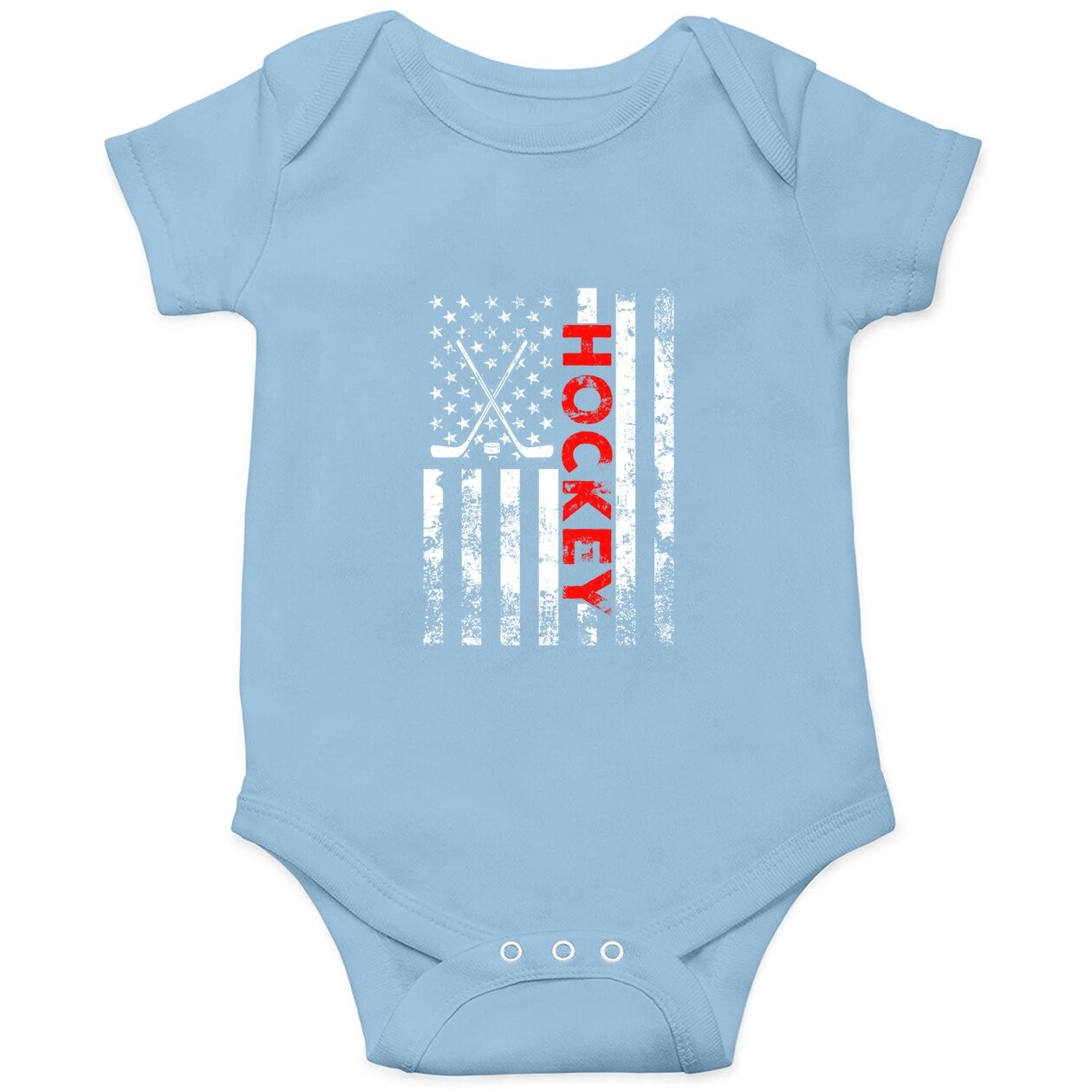 American Flag Hockey Usa Patriotic Baby Bodysuit
