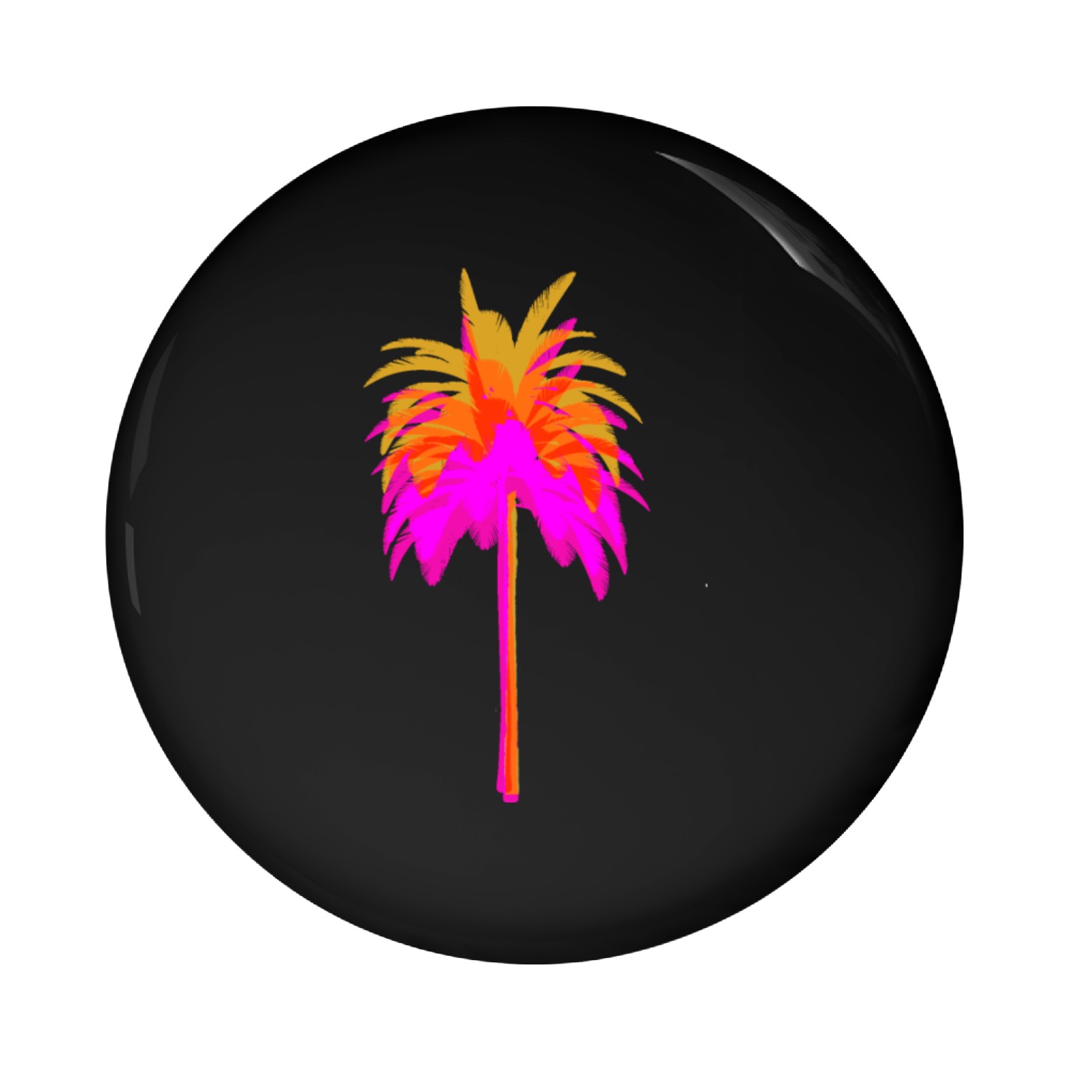 neon palm Pin Buttons