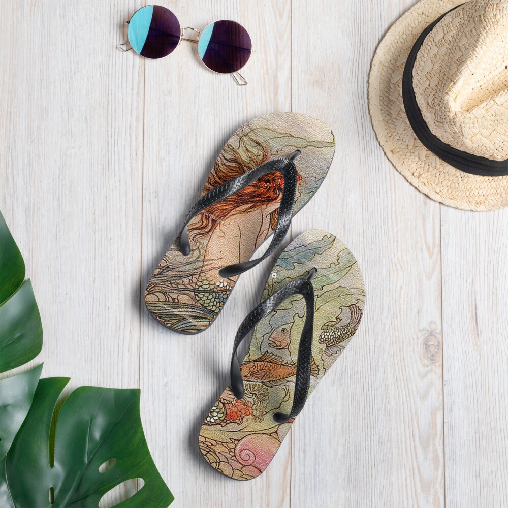Vintage Mermaid Flip-Flops