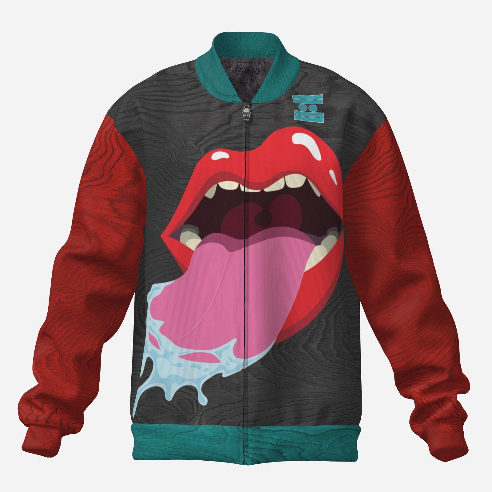 All-Over Print Men's Fleece Slip n Slide Color Block Fleece Track Jacket