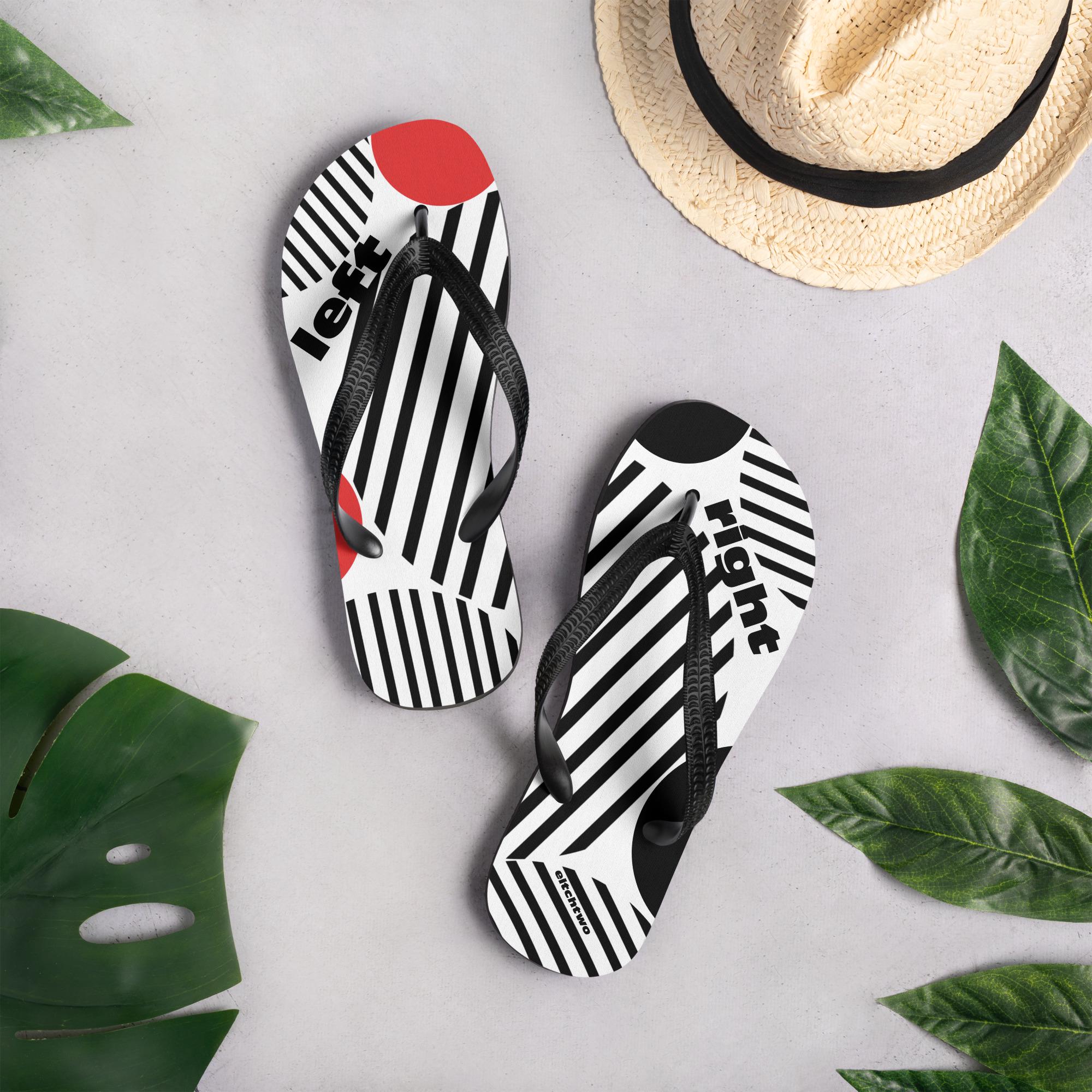 Left and Right Stripes Flip-Flops