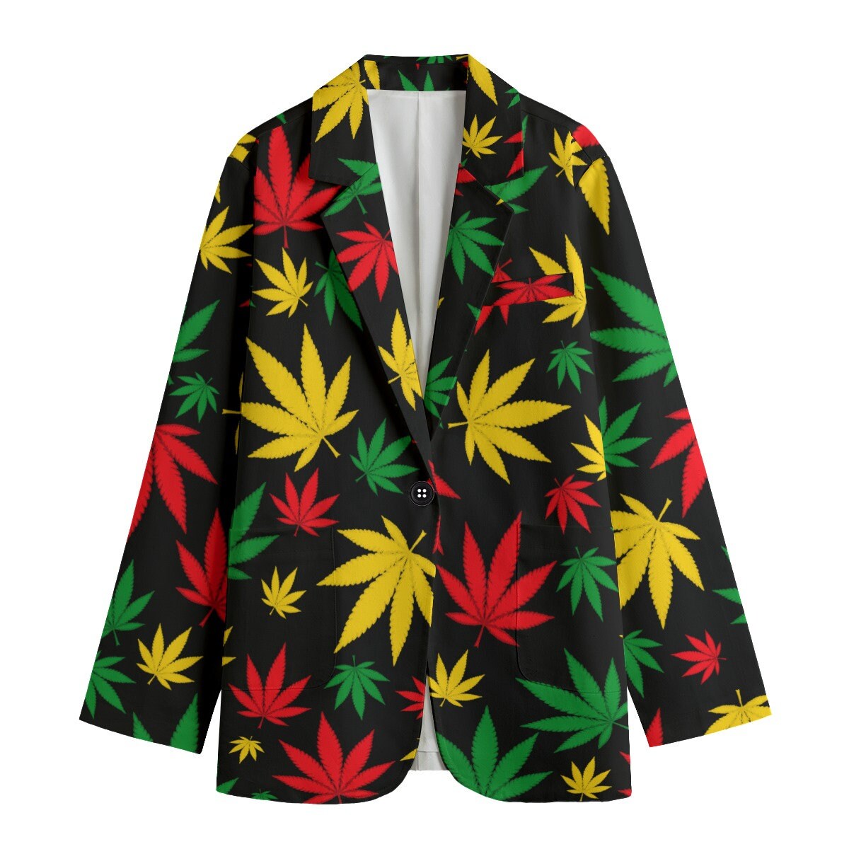 Women's Leisure Blazer, marijuana Blazer, cannabis Blazer, weed Blazer, leaves Blazer, marijuana, cannabis, weed, leaves, rasta, Jamaica