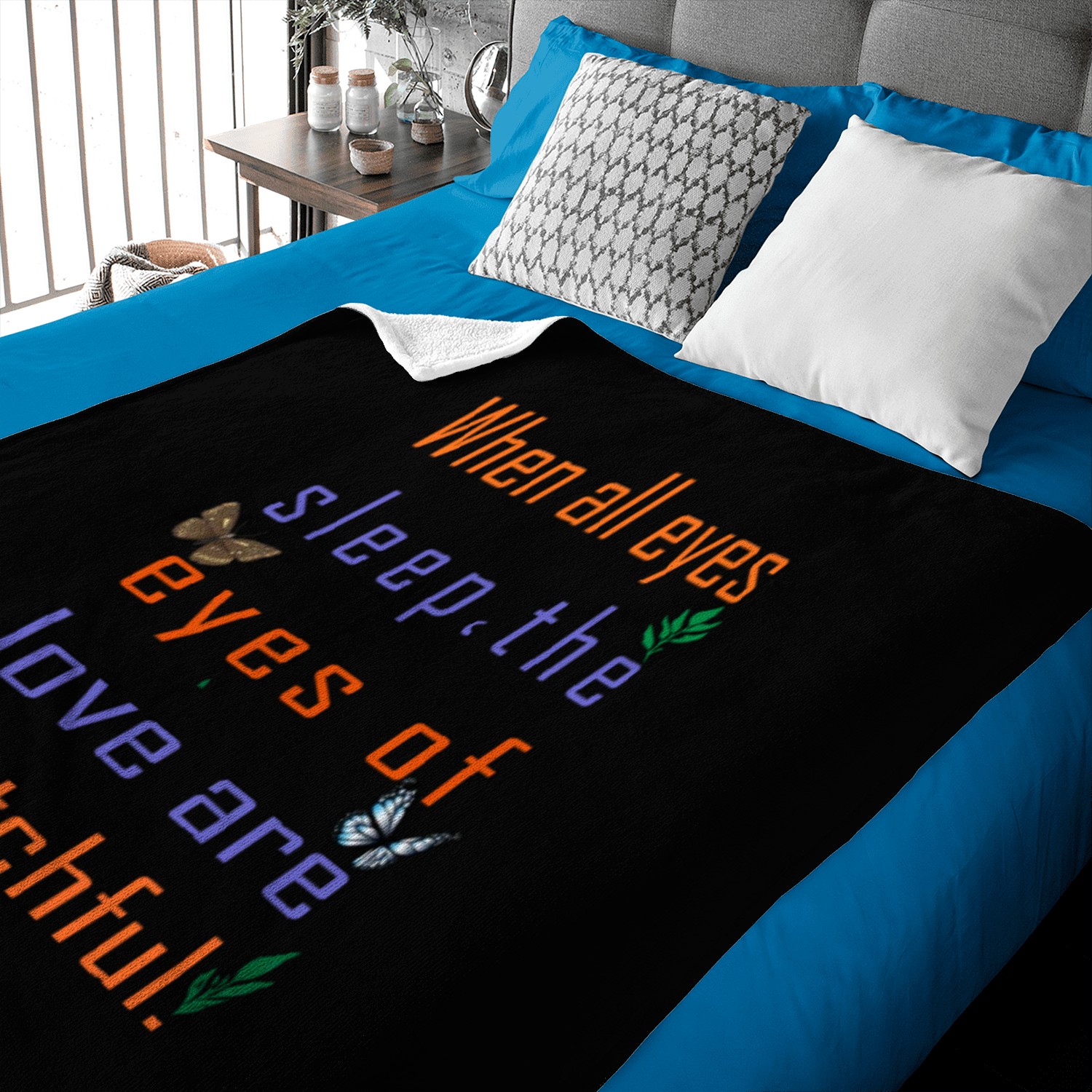 When all eyes sleep, the eyes of love are watchful Baby Blankets