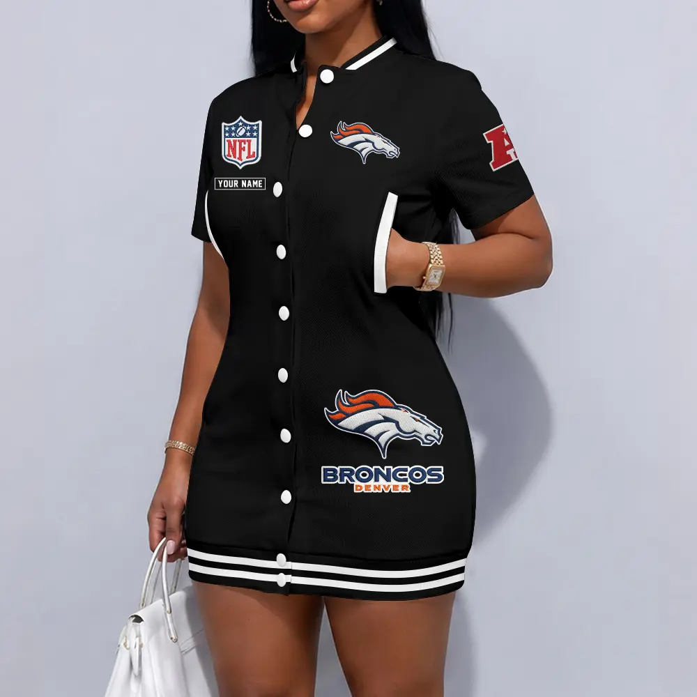 Denver Broncos Women Baseball Button Front Dress