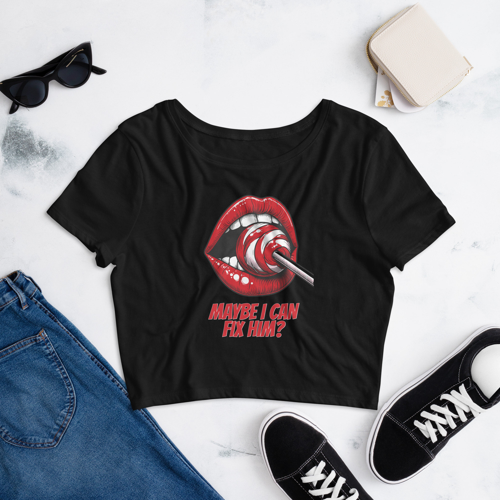 Bad Idea Right Crop Top - (Very Thin, Comfy Material) (Runs Small)