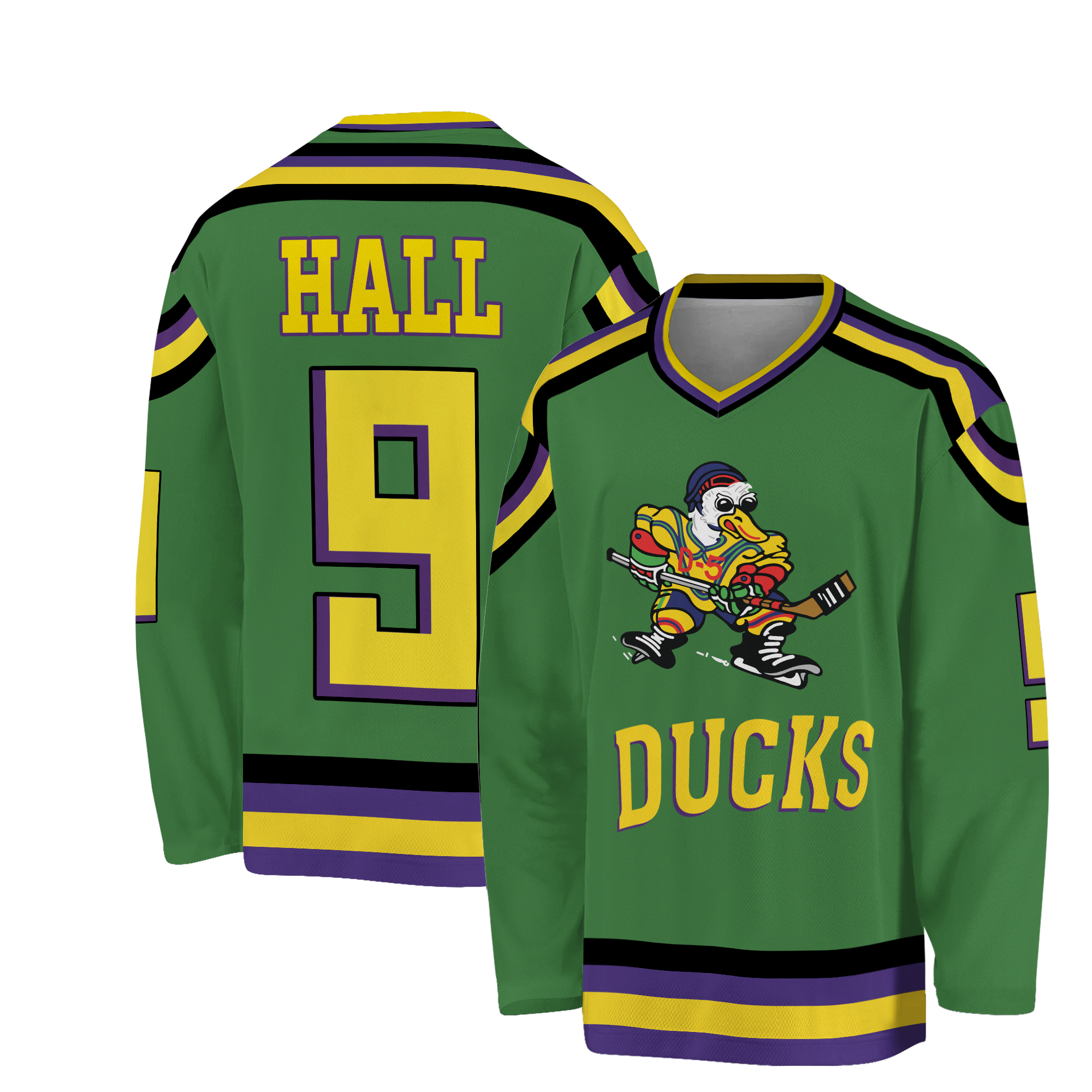 Jesse Hall 9 Ducks Hockey Jersey Costume Mighty Movie Uniform