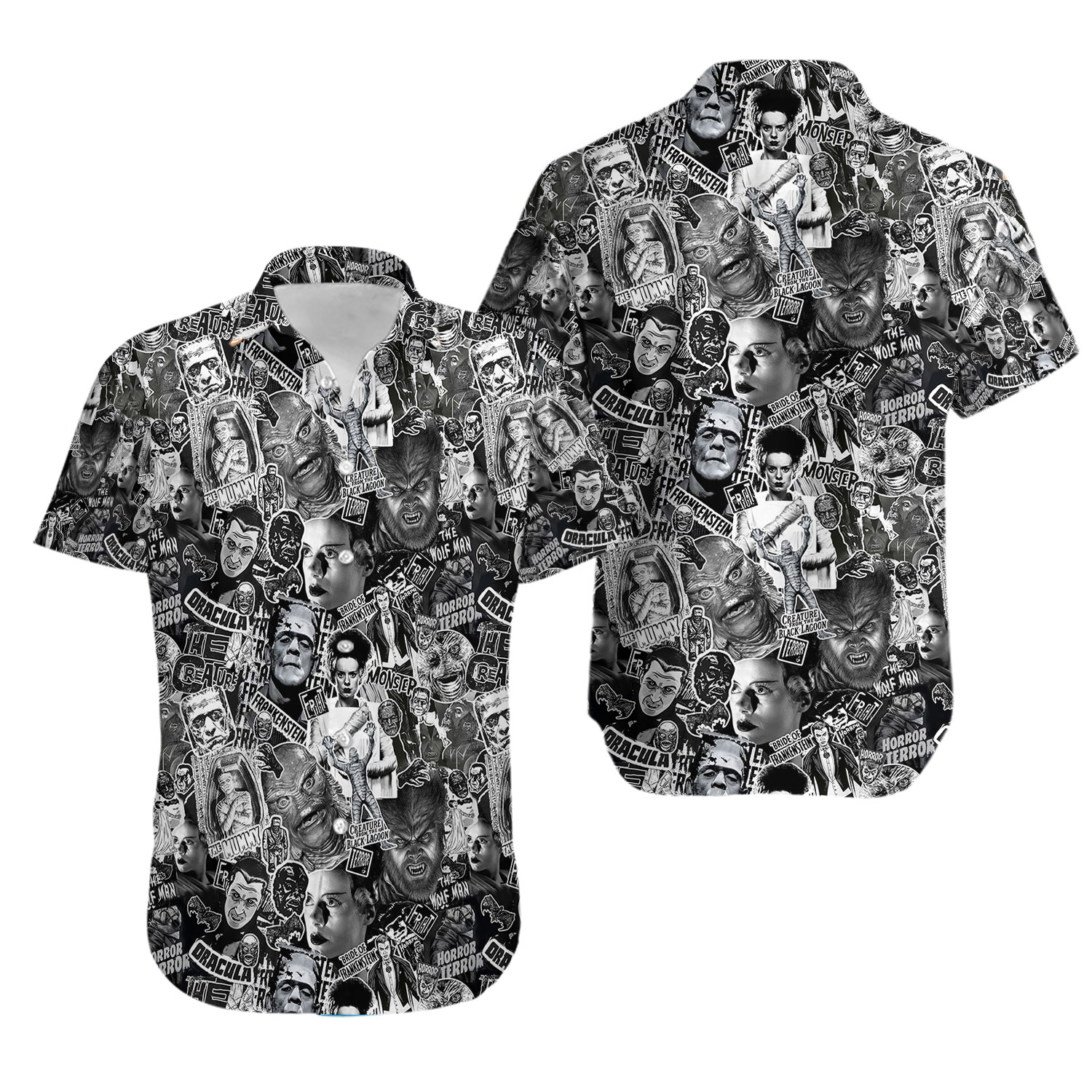 The Monsters Hawaiian Shirt - Universal Classic Monsters Clothing