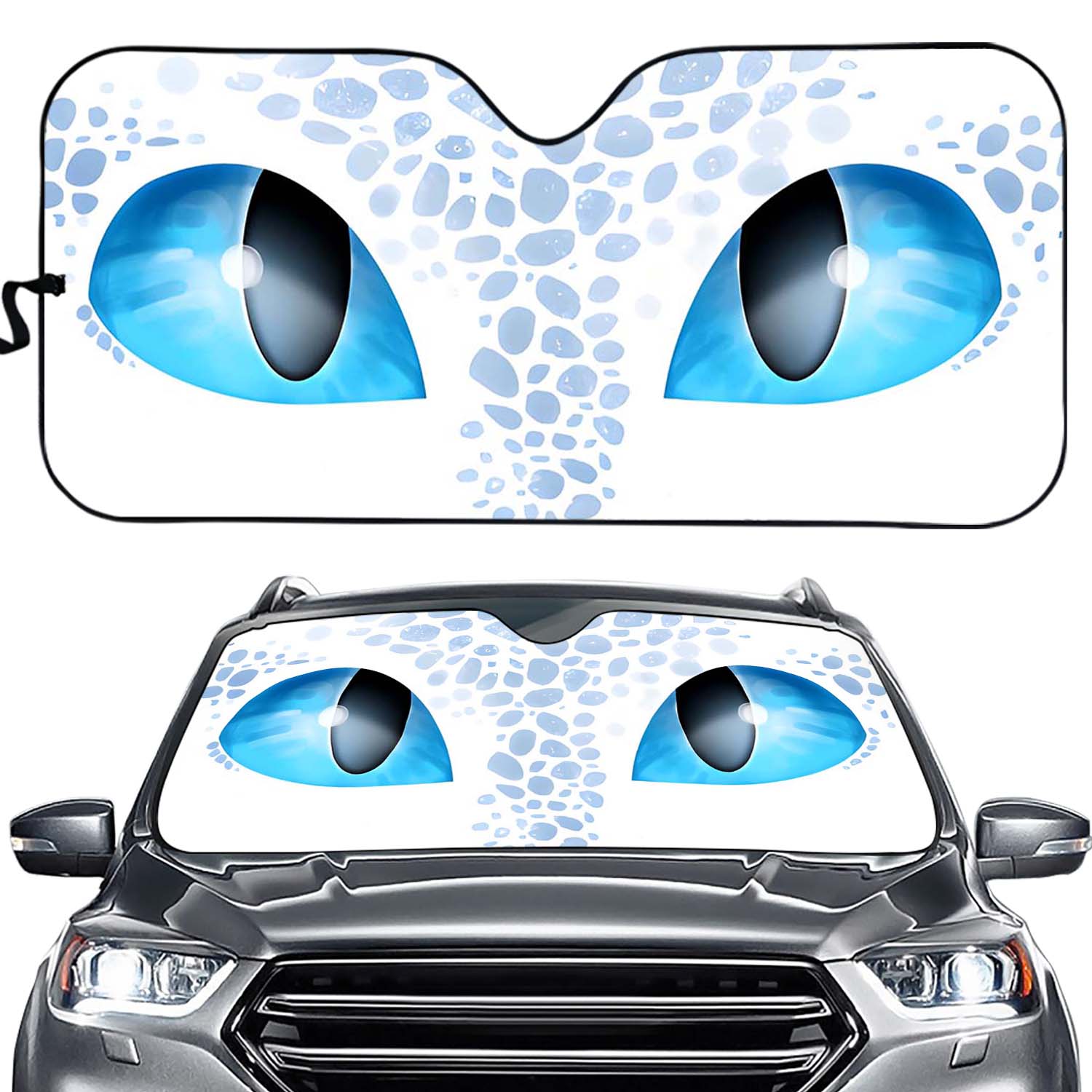 Light Fury Eyes Car Sunshade How to Train Your Dragon Car Accessories, Cartoon Car Sun Shade Gift For Dad, Gift For Women, Decor Car.