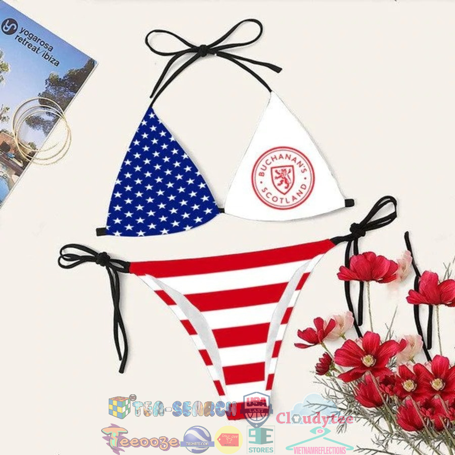 Buchanan's Whiskey American Flag Women's Sling Bikini Set Swimsuit