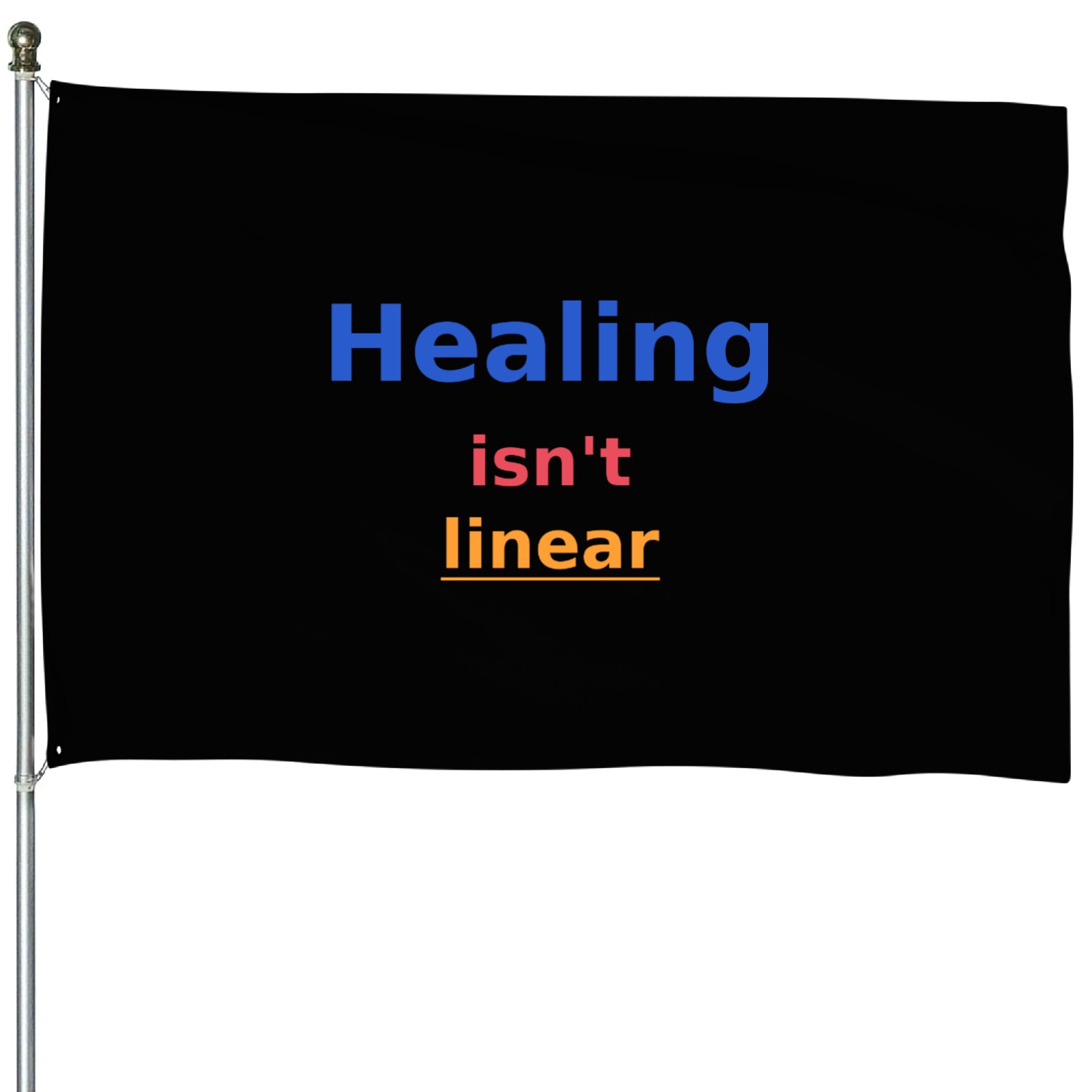 Healing Isn't Linear – Mental Health Awareness House Flags