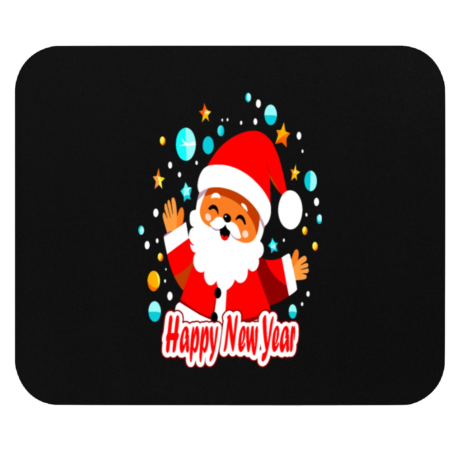 Happy New Year Santa Claus - Festive Holiday Cheer Mouse Pads