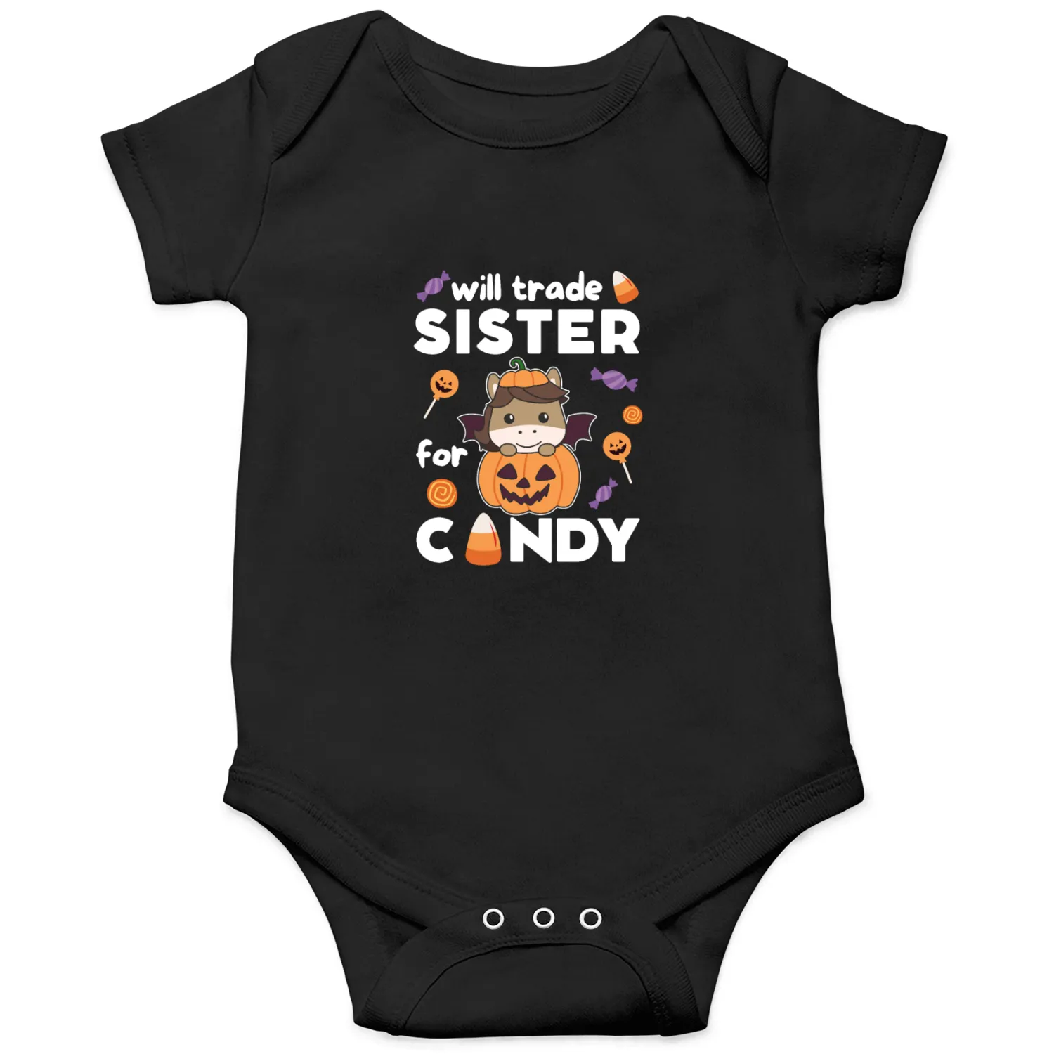 Horse Halloween Trade Sister For Candy Onesies
