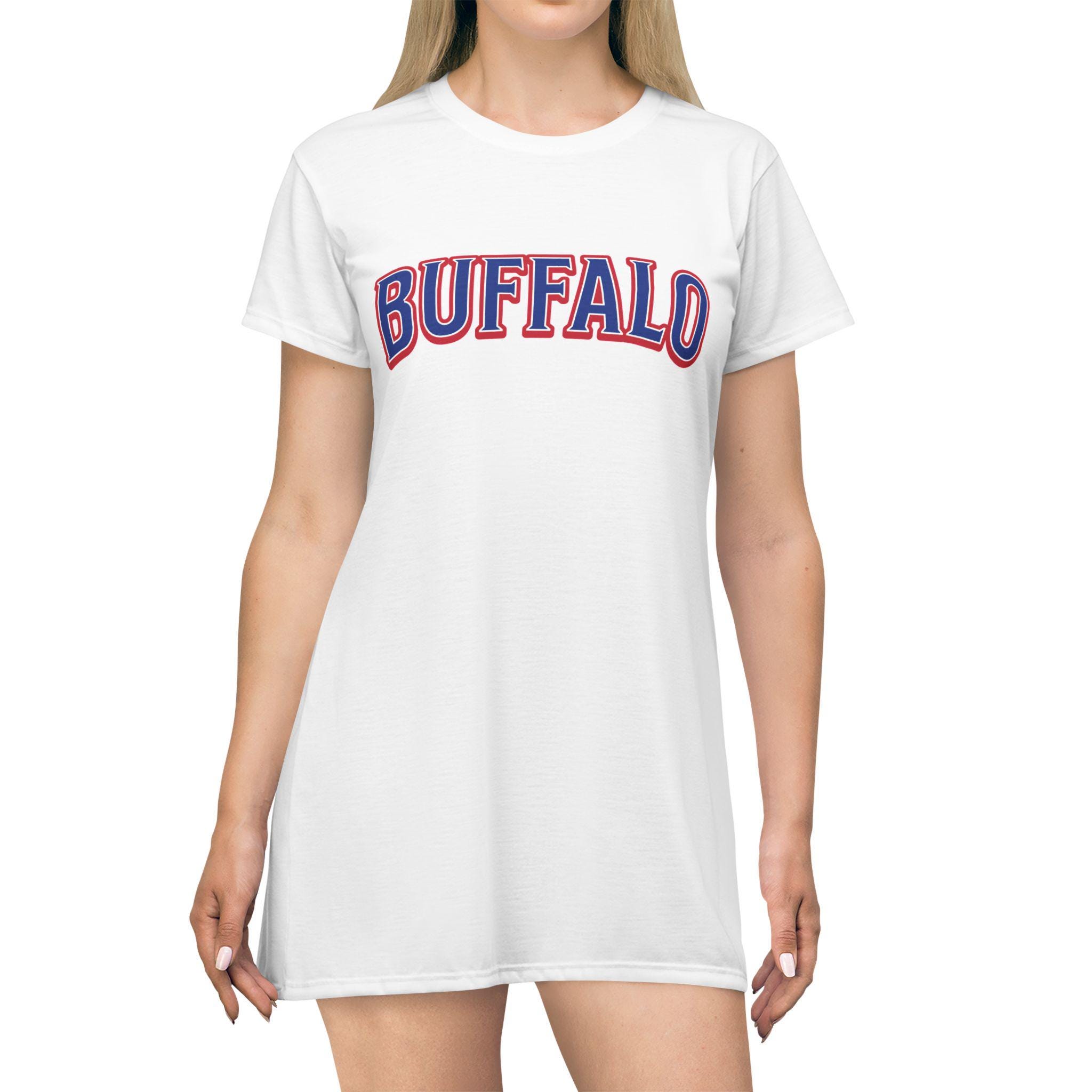 Buffalo Football T Shirt Dress, Womens Game Day Dress, Sports Fan Clothing