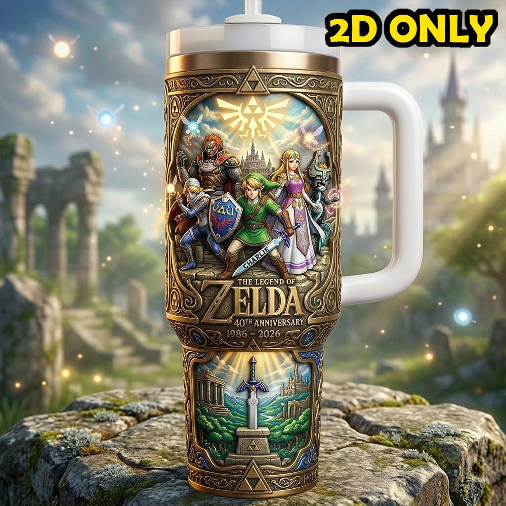 Legend of Zelda 40th Anniversary Tumbler , Personalized Gamer Gift, Custom Fan Gift