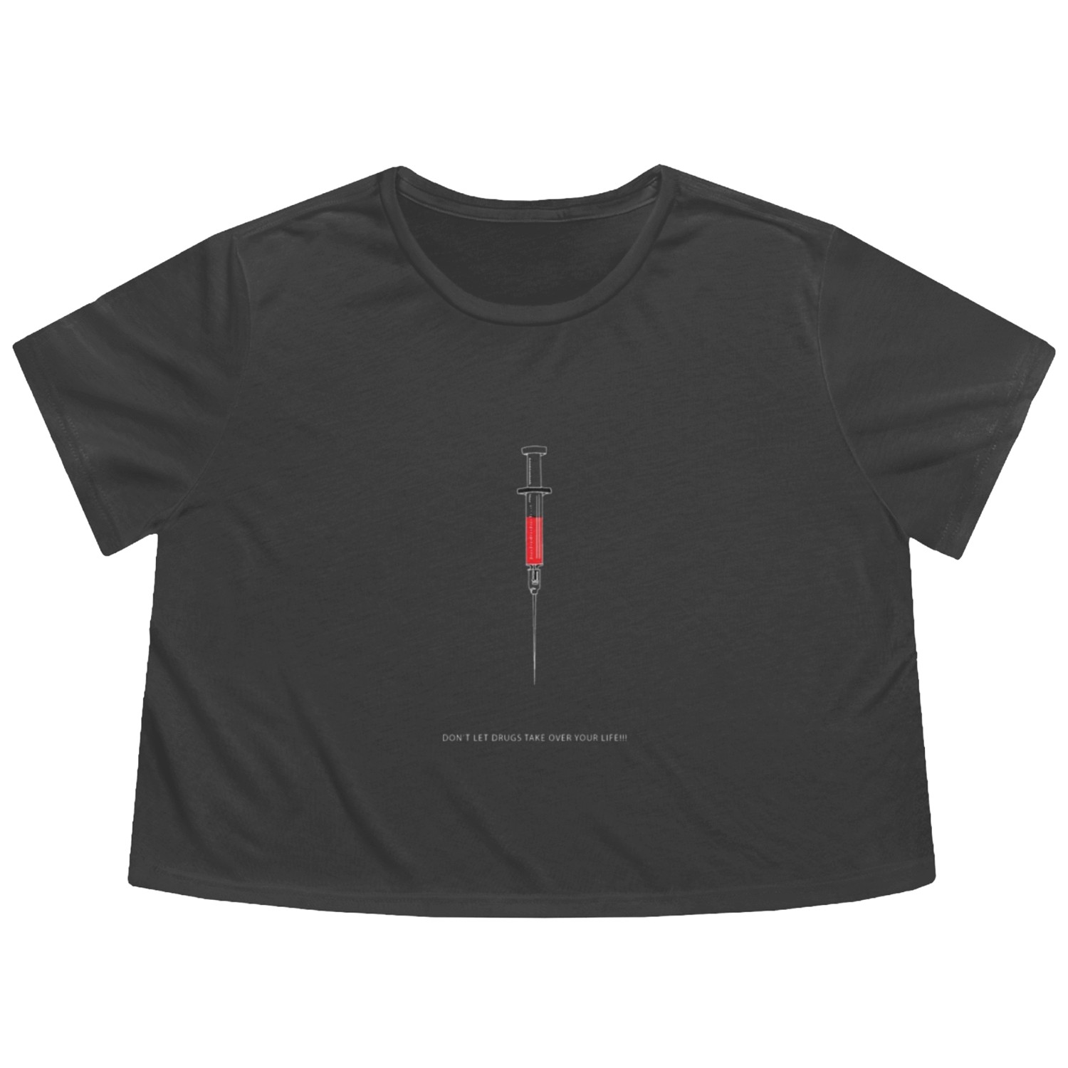 dont let drugs take over your life Flowy Cropped Tees