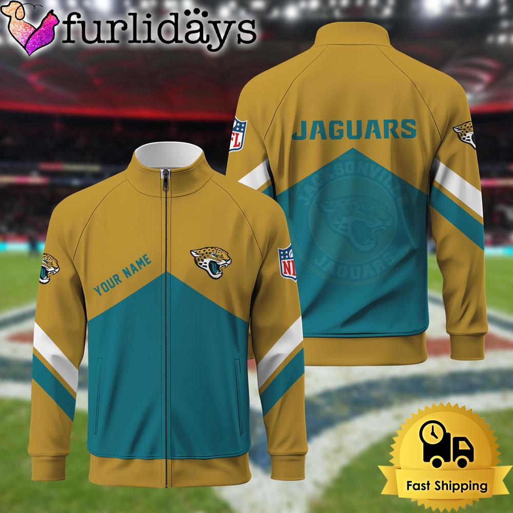 Jacksonville Jaguarss Logo Custom Standing Neck Zipper Jacket