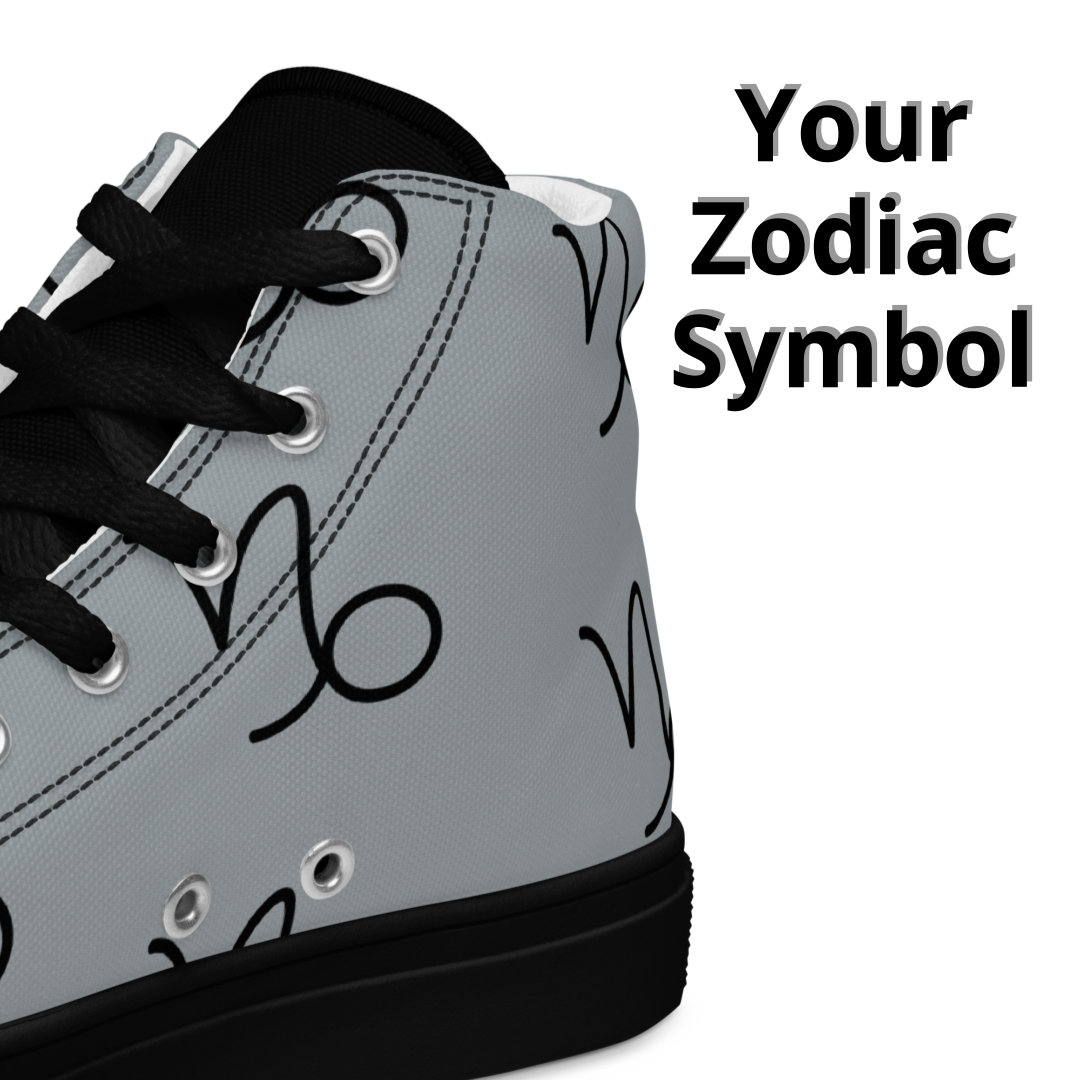Las Vegas Raiders l Black l Silver l Unisex High Top Canvas Shoes l Sports Teams Colors l Zodiac Signs l Personalized Gift l Football Kicks