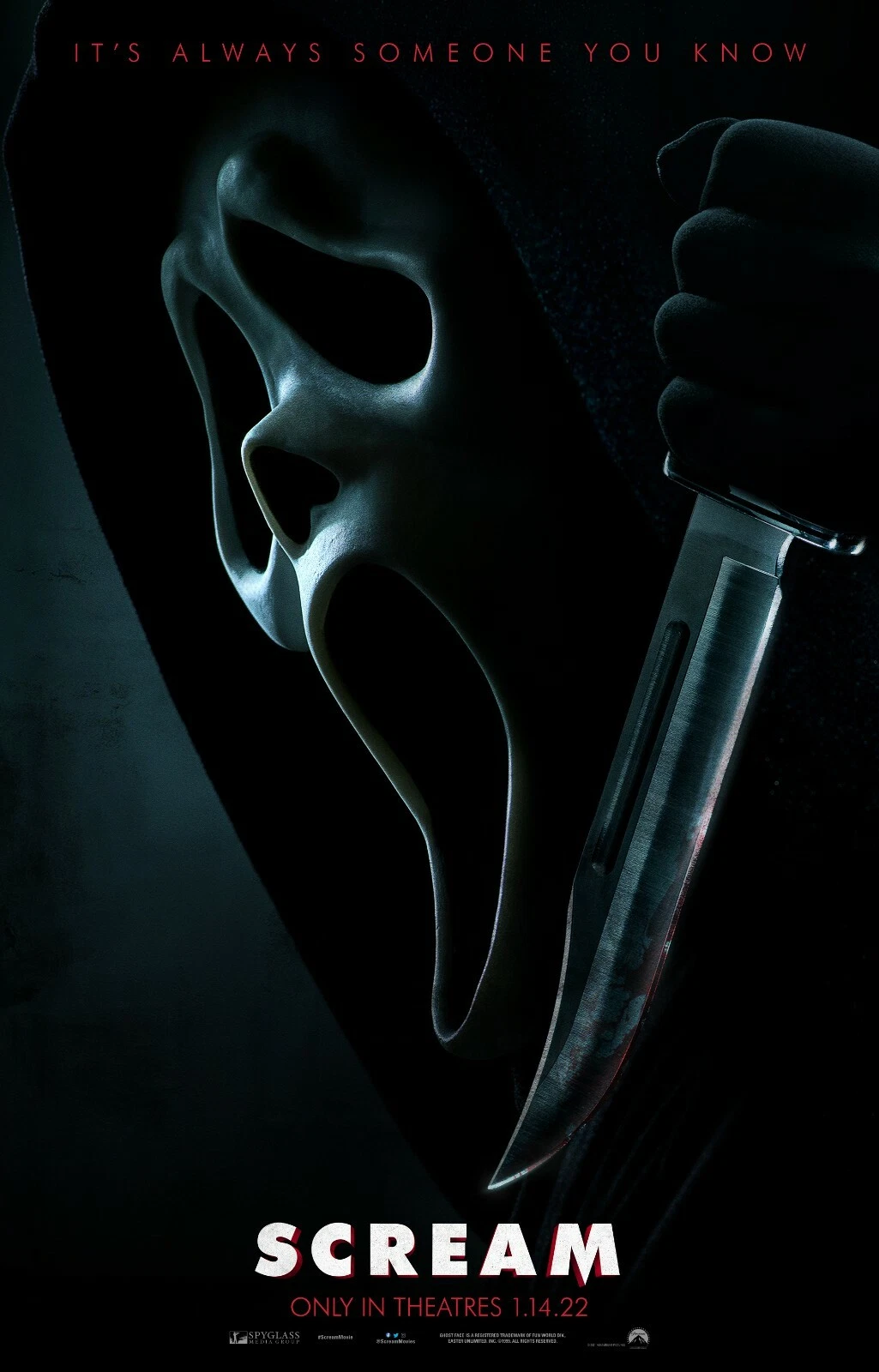 Scream Movie Poster Print 2022 Horror, Vertical Premium Matte
