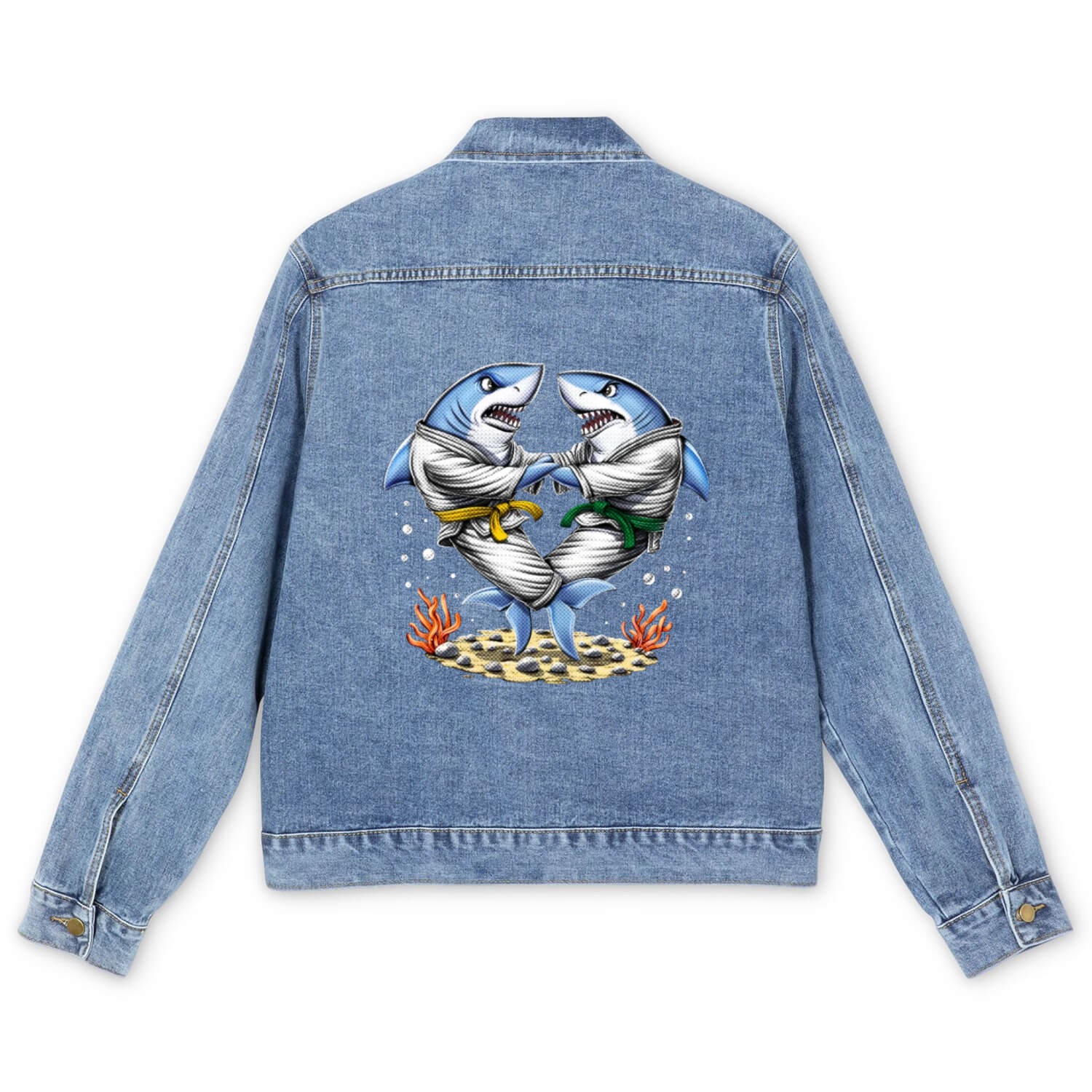 Shark Jiu-Jitsu Wrestlers Men's Denim Jackets