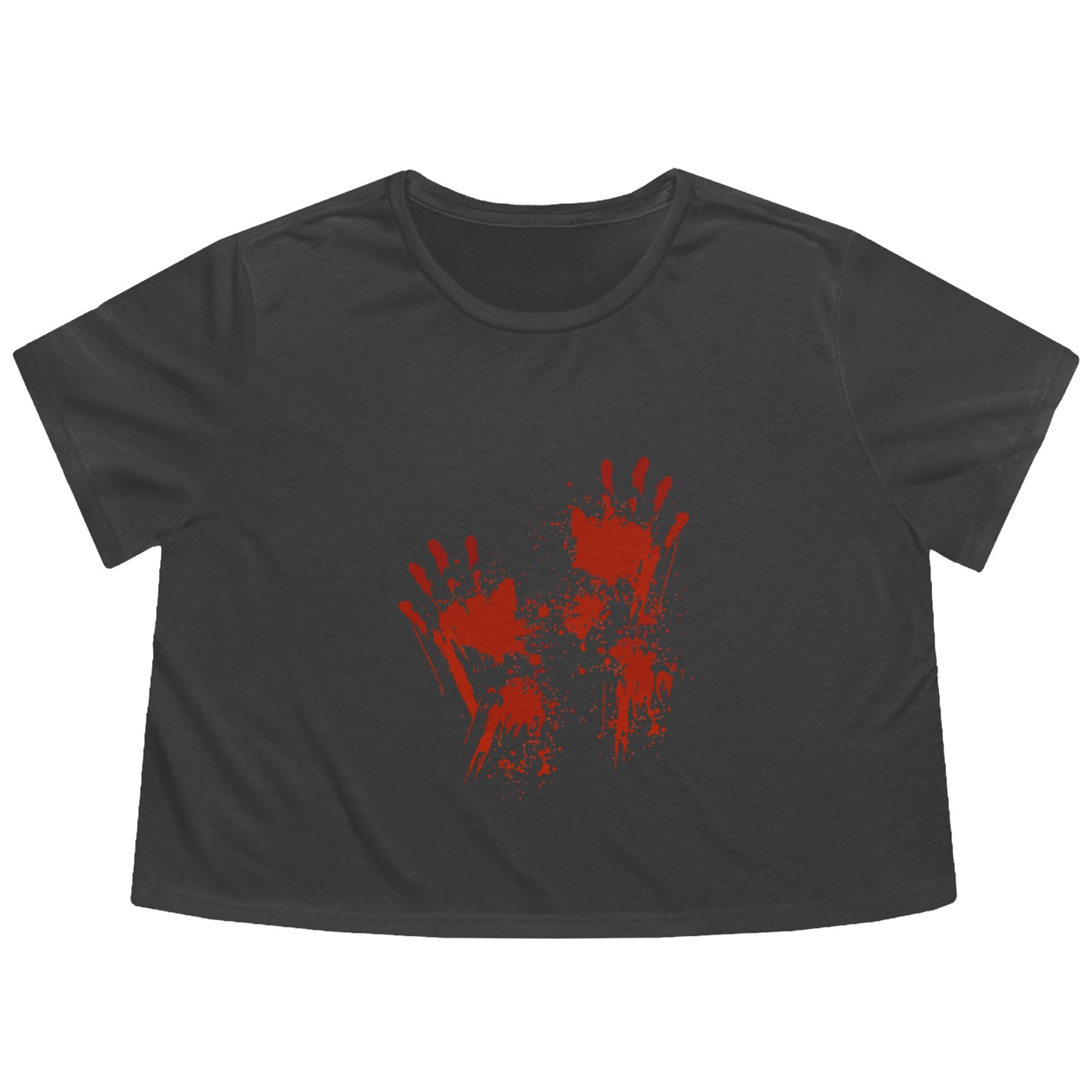 Bloody Hands - Halloween Blood Outfit Costume Flowy Cropped Tees