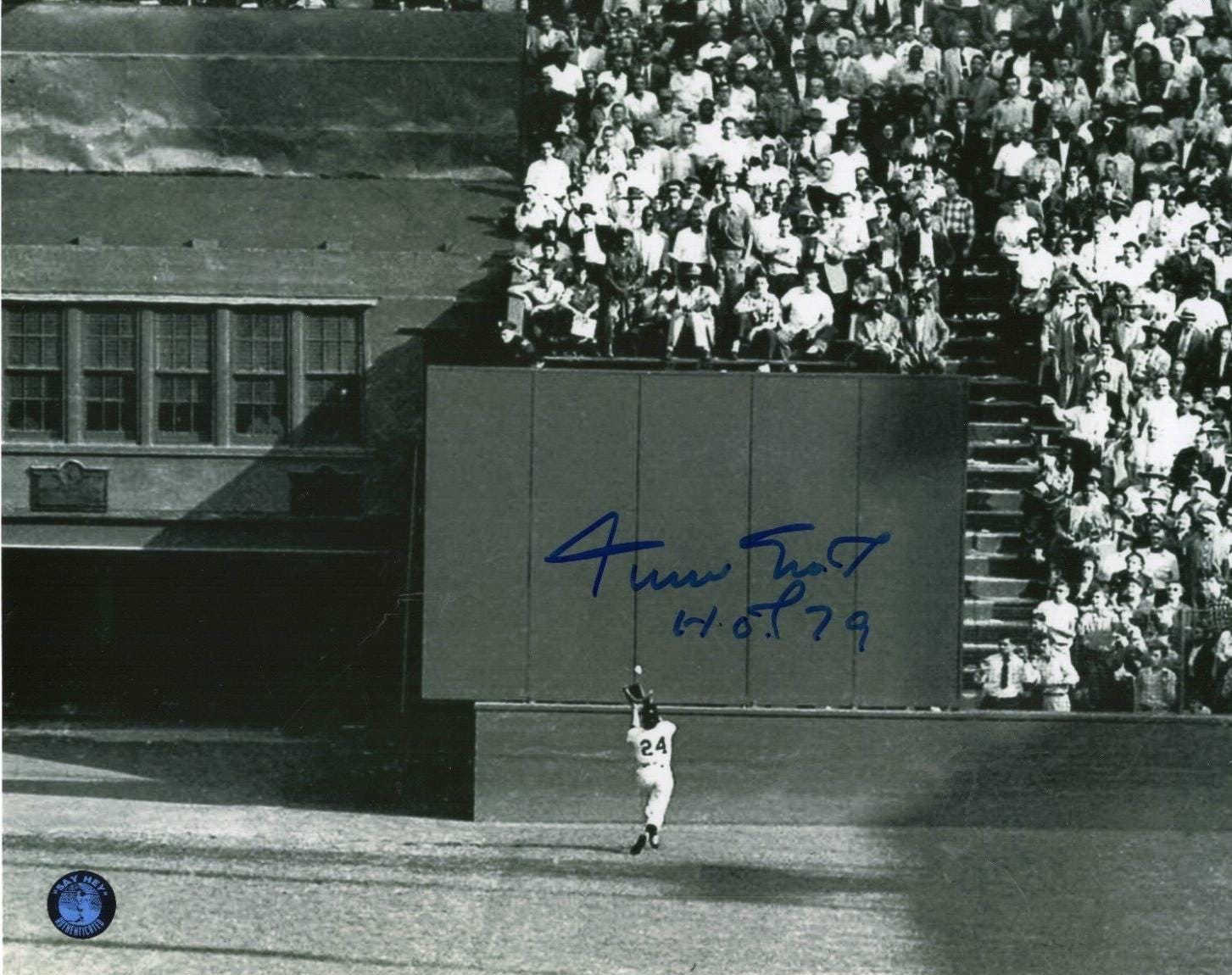 Willie Mays Autographed Signed Baseball 8x10 Photograph with Mays Authentication Hologram
